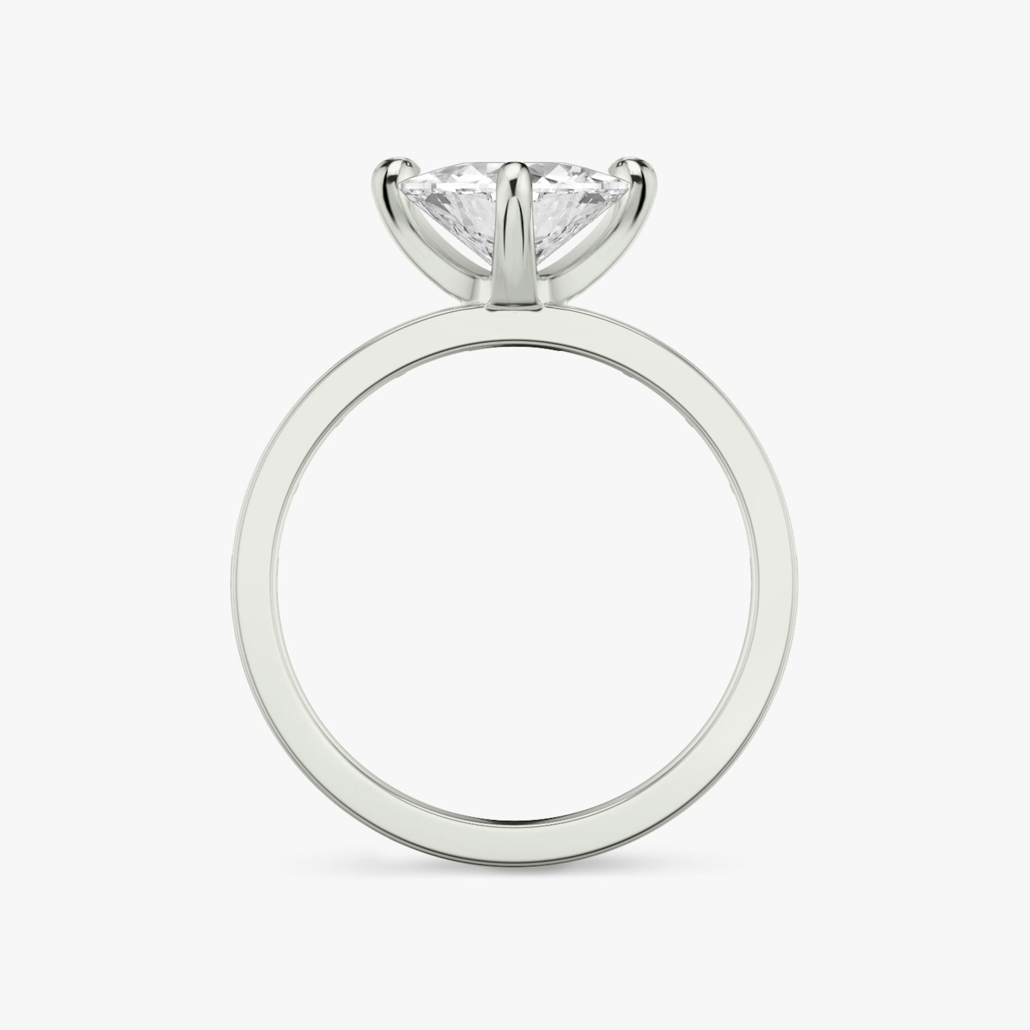 Anillo de compromiso Devotion | Trillón | Platino | bandAccent: Pavé | bandStoneShape: Baguette | bandStoneStyle: original | diamondOrientation: vertical | caratWeight: other