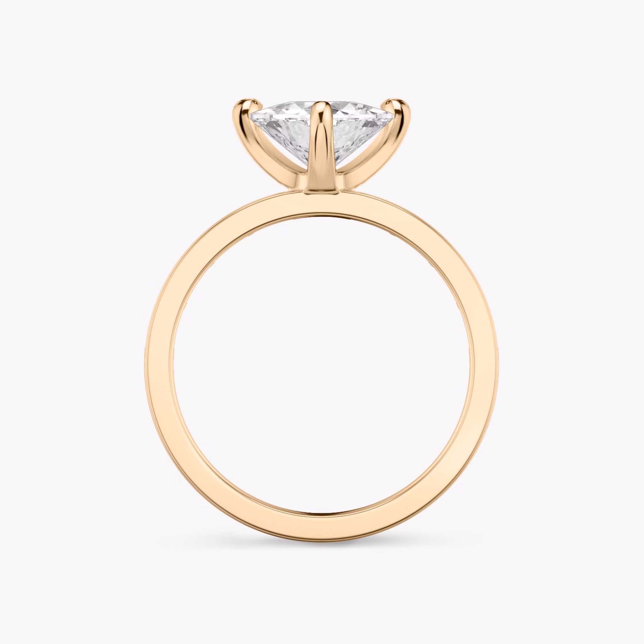 The Devotion | Trillion | 14k | Rose Gold | bandAccent: Pavé | bandStoneShape: Baguette | bandStoneStyle: original | diamondOrientation: vertical | caratWeight: other