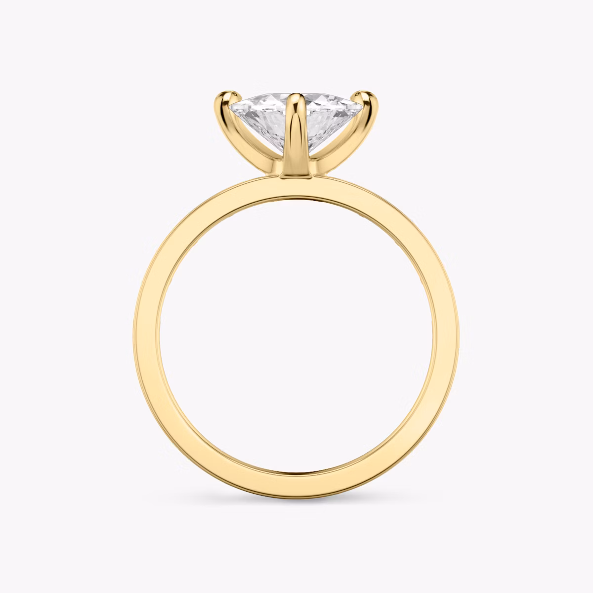 Anillo de compromiso Devotion | Trillón | 18k | Oro amarillo | bandAccent: Pavé | bandStoneShape: Baguette | bandStoneStyle: original | diamondOrientation: vertical | caratWeight: other