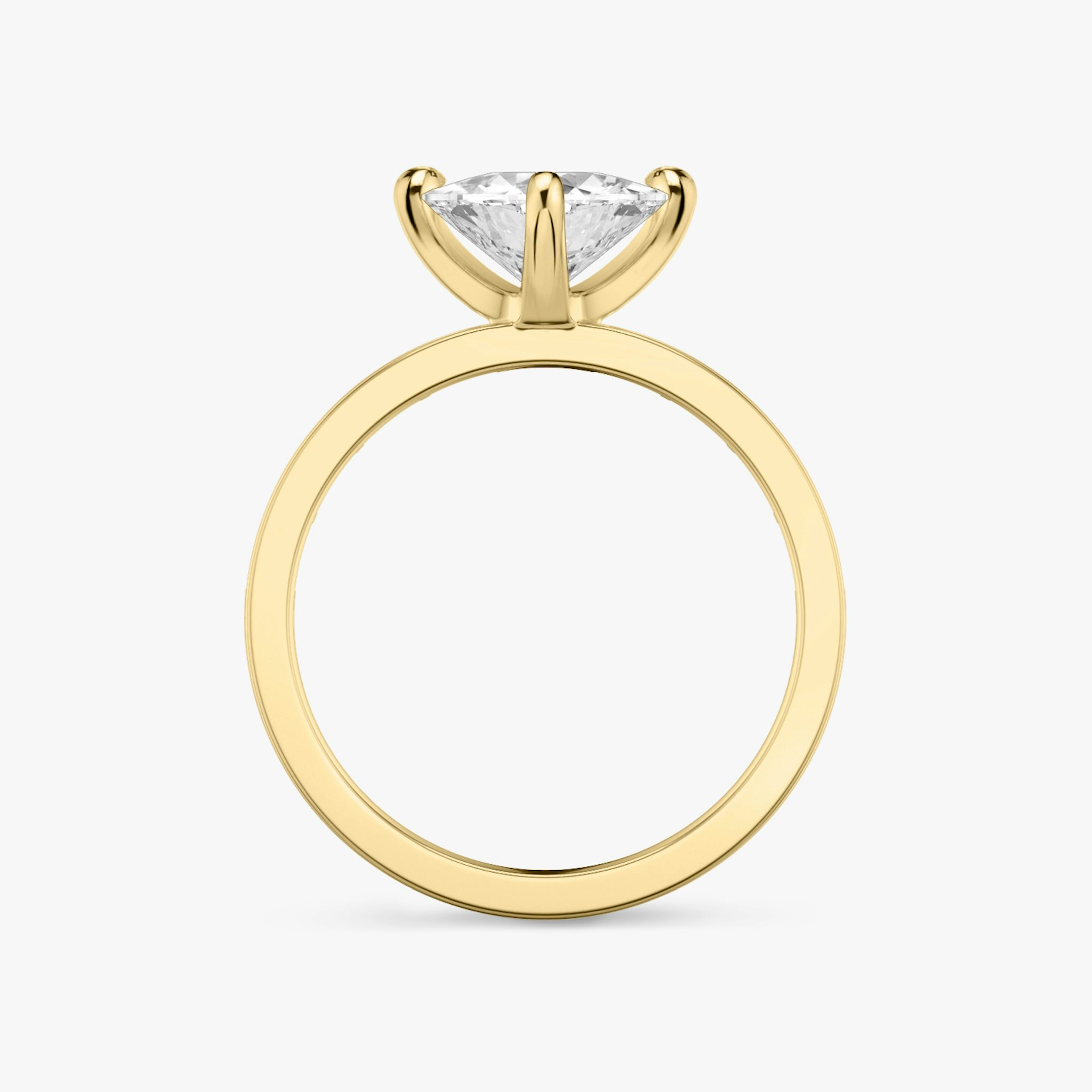 The Devotion | Trillion | 18k | Yellow Gold | bandAccent: Pavé | bandStoneShape: Baguette | bandStoneStyle: original | diamondOrientation: vertical | caratWeight: other
