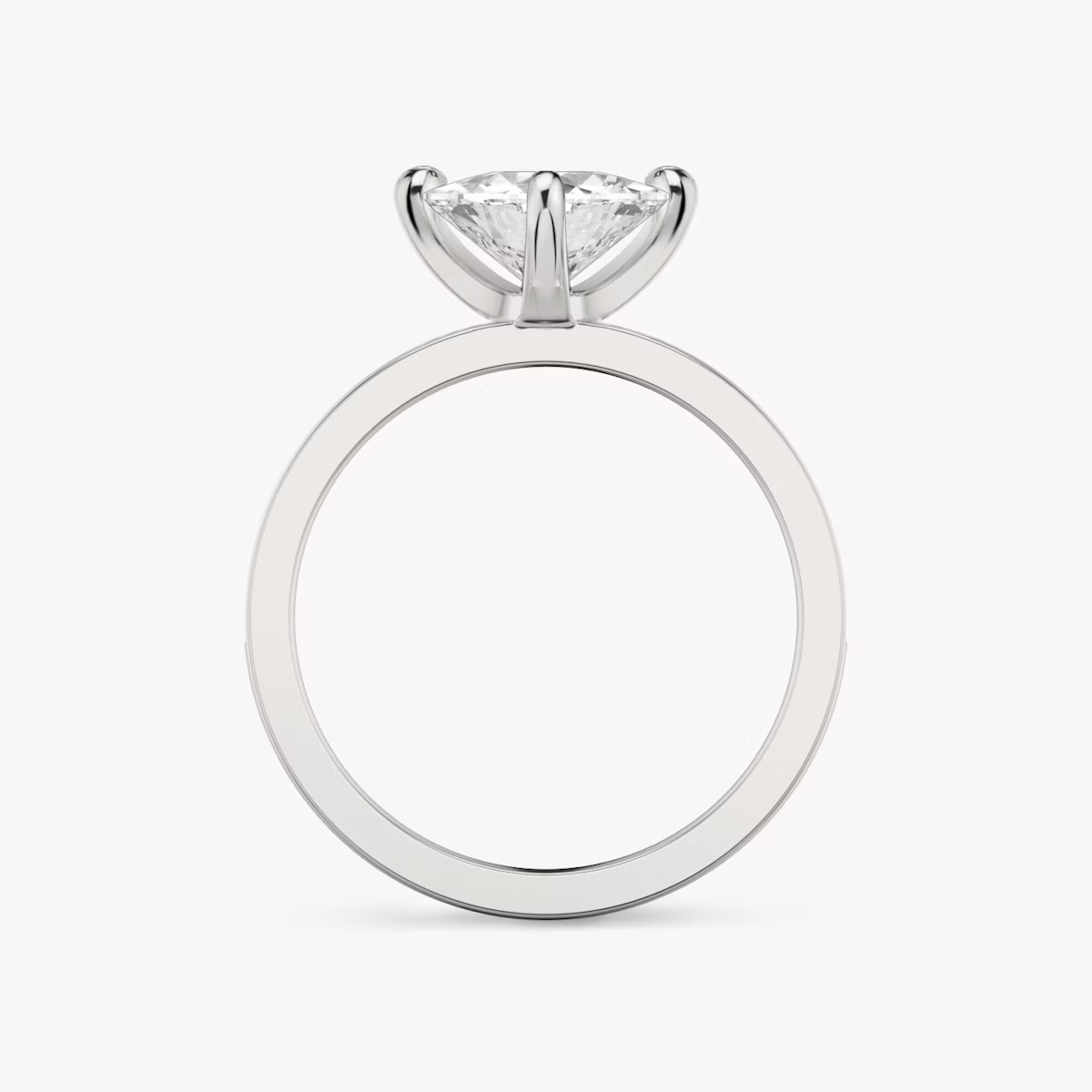 The Devotion | Trillion | 18k | White Gold | bandAccent: Pavé | bandStoneShape: Round Brilliant | bandStoneStyle: large | diamondOrientation: vertical | caratWeight: other