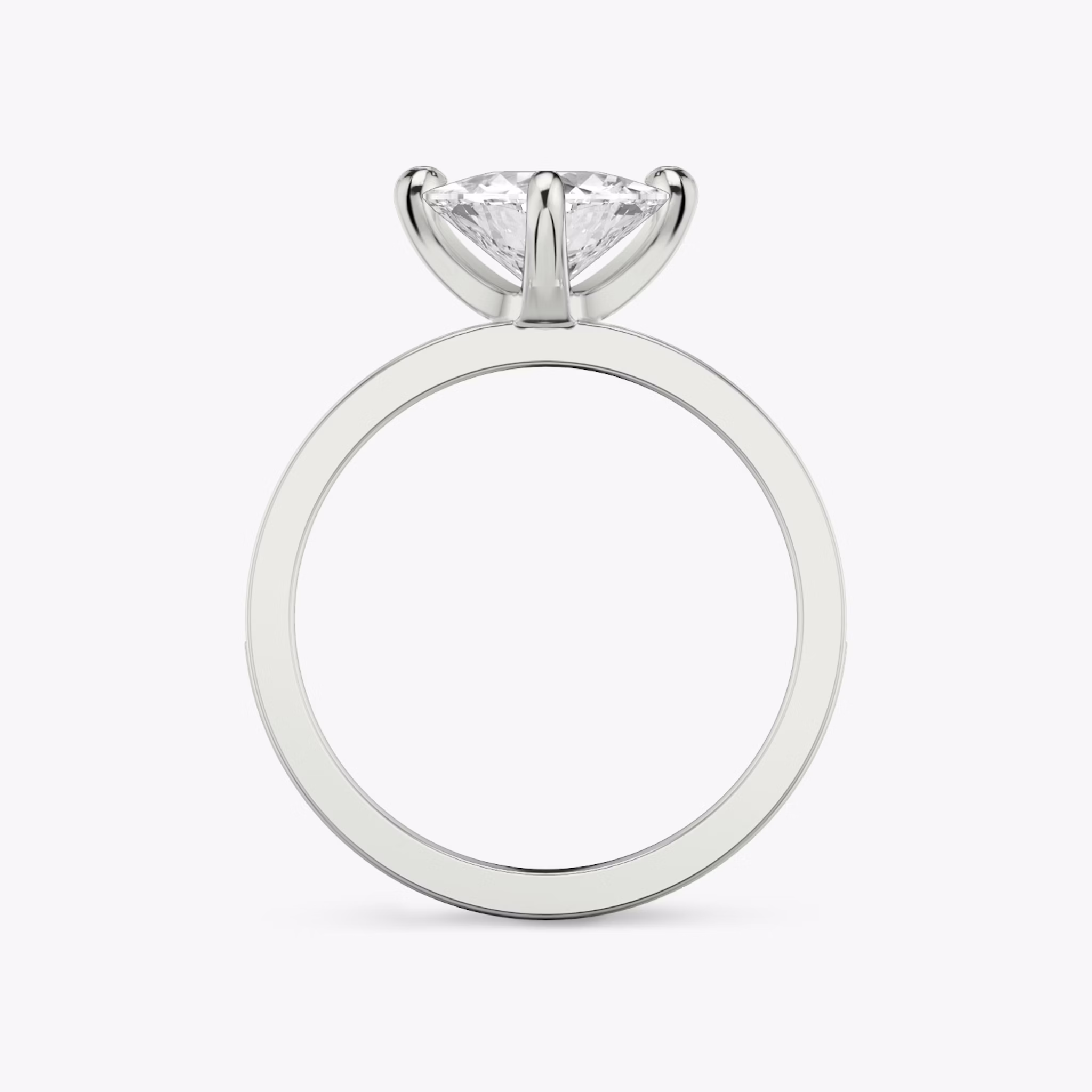 The Devotion | Trillion | 18k | White Gold | bandAccent: Pavé | bandStoneShape: Round Brilliant | bandStoneStyle: large | diamondOrientation: vertical | caratWeight: other