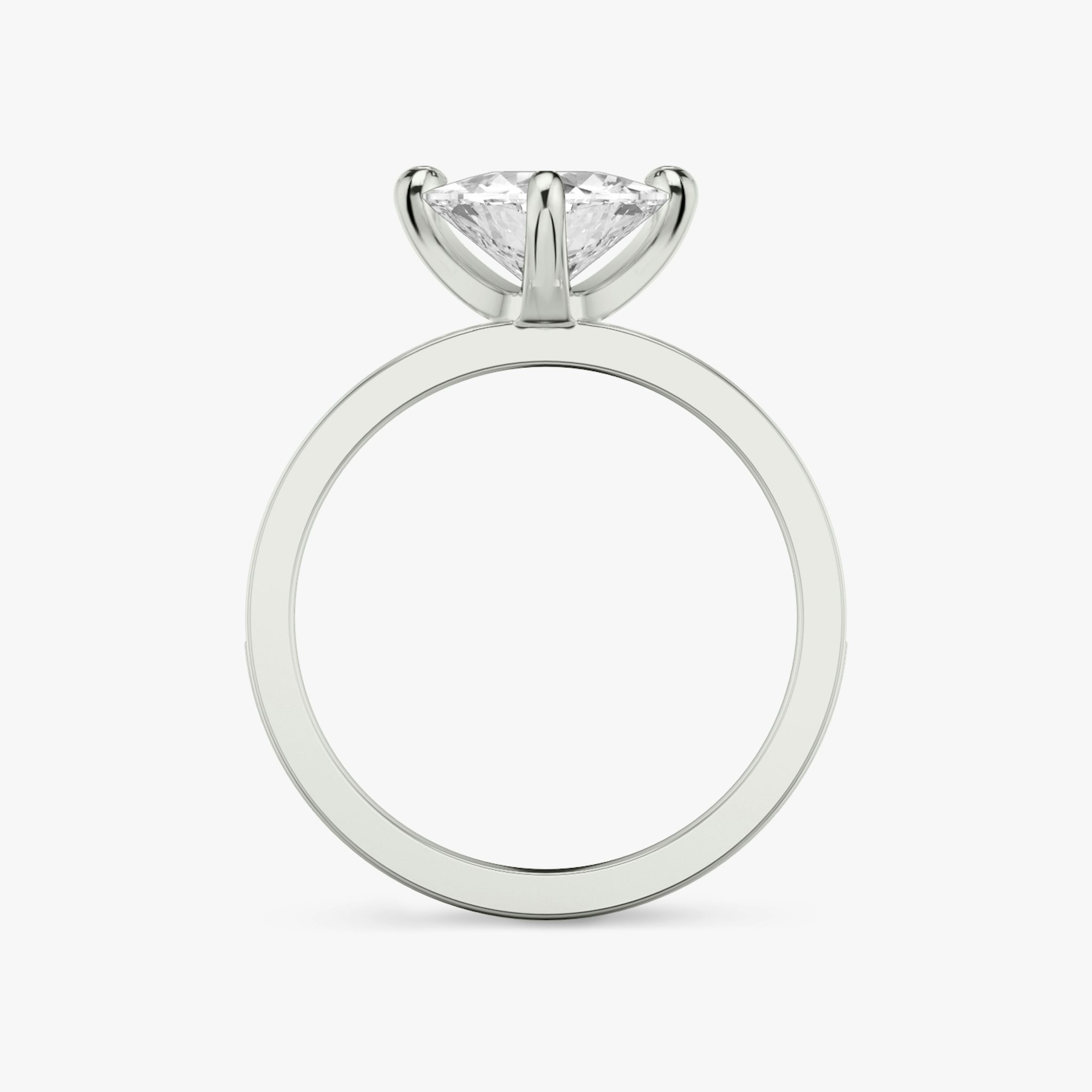 The Devotion | Trillion | 18k | White Gold | bandAccent: Pavé | bandStoneShape: Round Brilliant | bandStoneStyle: large | diamondOrientation: vertical | caratWeight: other