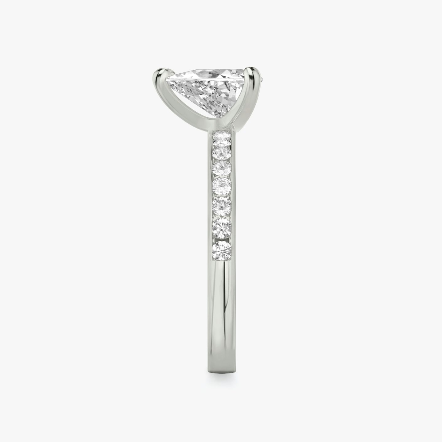 The Devotion | Trillion | Platinum | bandAccent: Pavé | bandStoneShape: Round Brilliant | bandStoneStyle: large | diamondOrientation: vertical | caratWeight: other