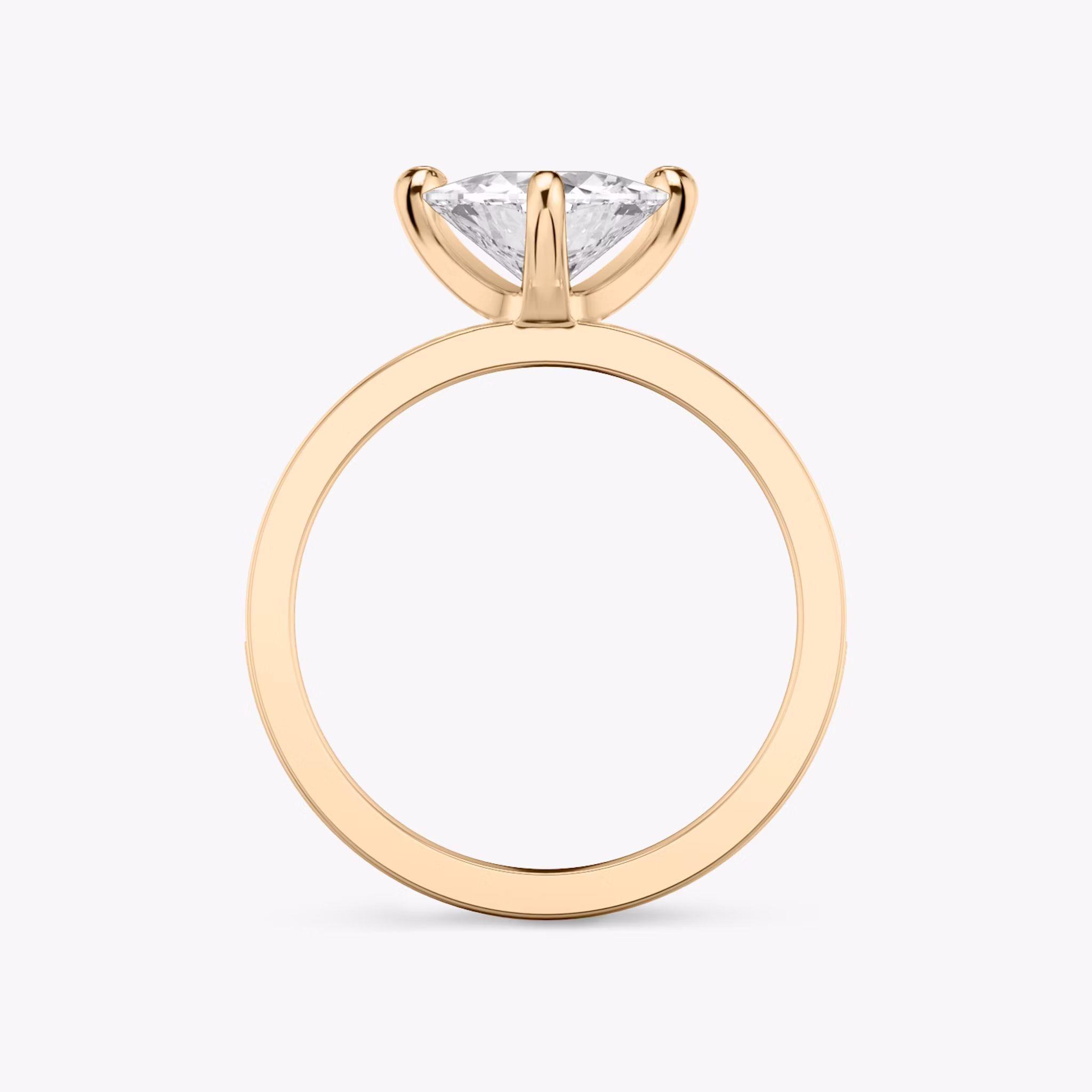 The Devotion | Trillion | 14k | Rose Gold | bandAccent: Pavé | bandStoneShape: Round Brilliant | bandStoneStyle: large | diamondOrientation: vertical | caratWeight: other