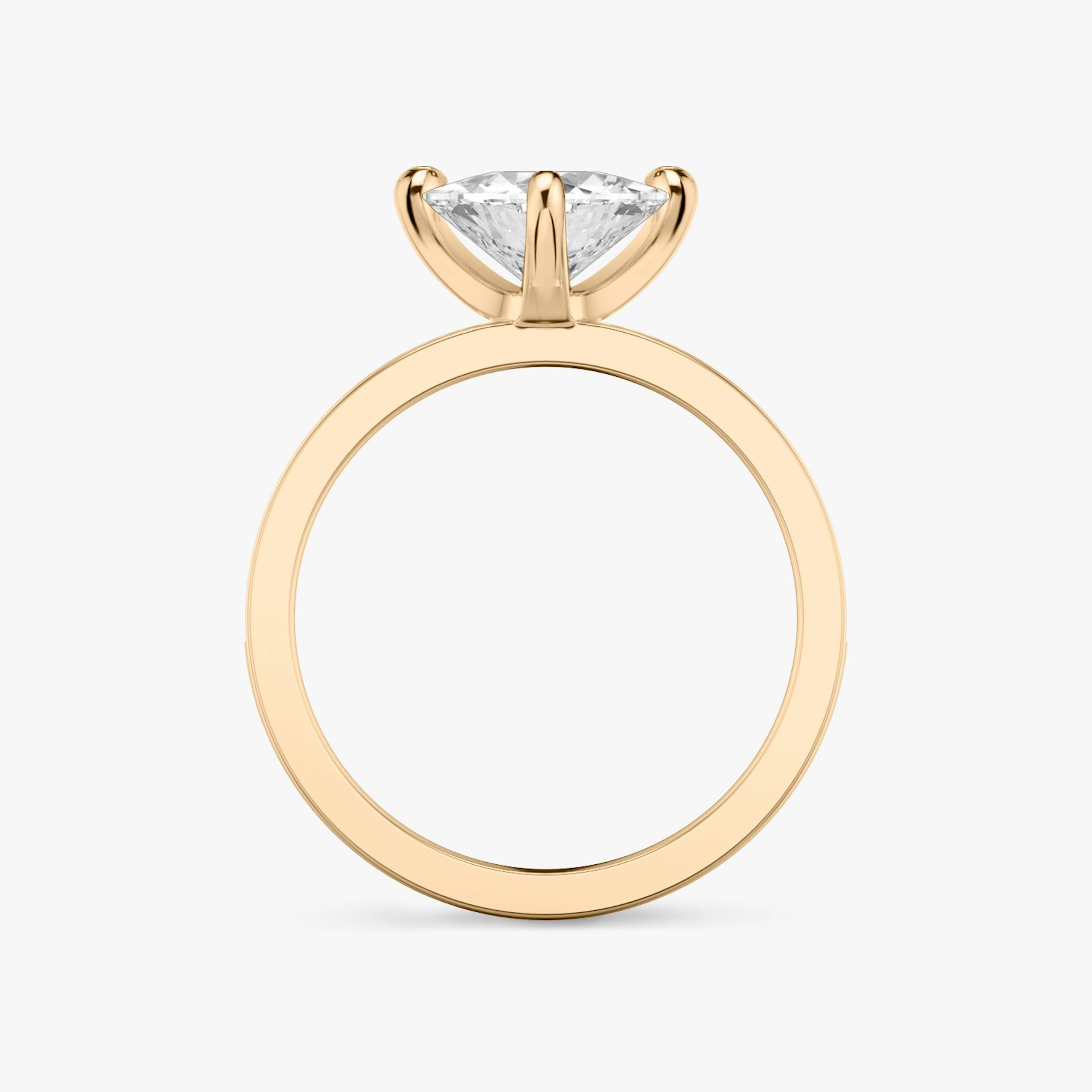The Devotion | Trillion | 14k | Rose Gold | bandAccent: Pavé | bandStoneShape: Round Brilliant | bandStoneStyle: large | diamondOrientation: vertical | caratWeight: other