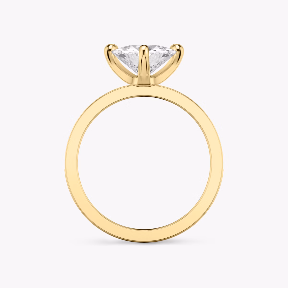 The Devotion | Trillion | 18k | Yellow Gold | bandAccent: Pavé | bandStoneShape: Round Brilliant | bandStoneStyle: large | diamondOrientation: vertical | caratWeight: other