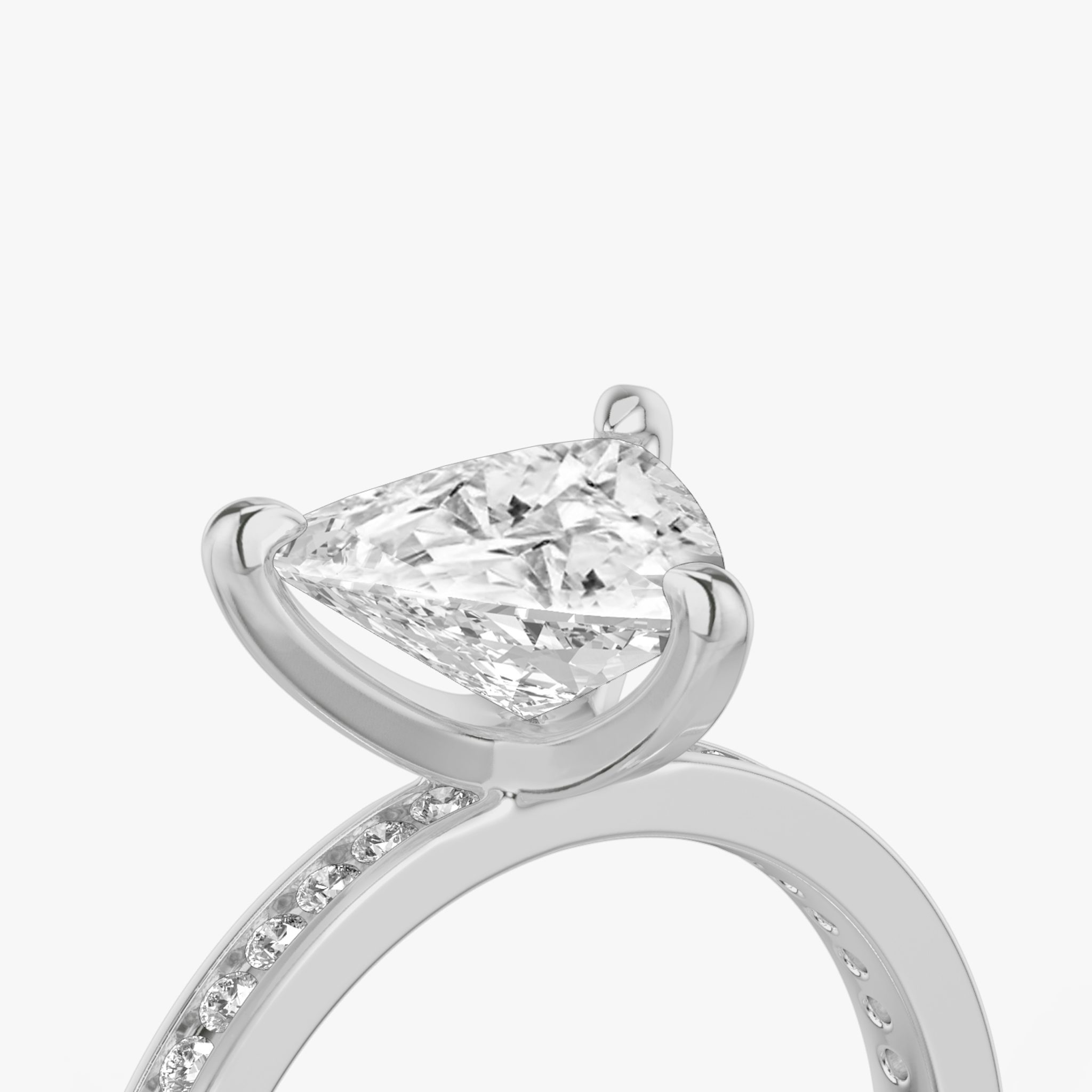 The Devotion | Trillion | Platinum | bandAccent: Pavé | bandStoneShape: Round Brilliant | bandStoneStyle: original | diamondOrientation: vertical | caratWeight: other