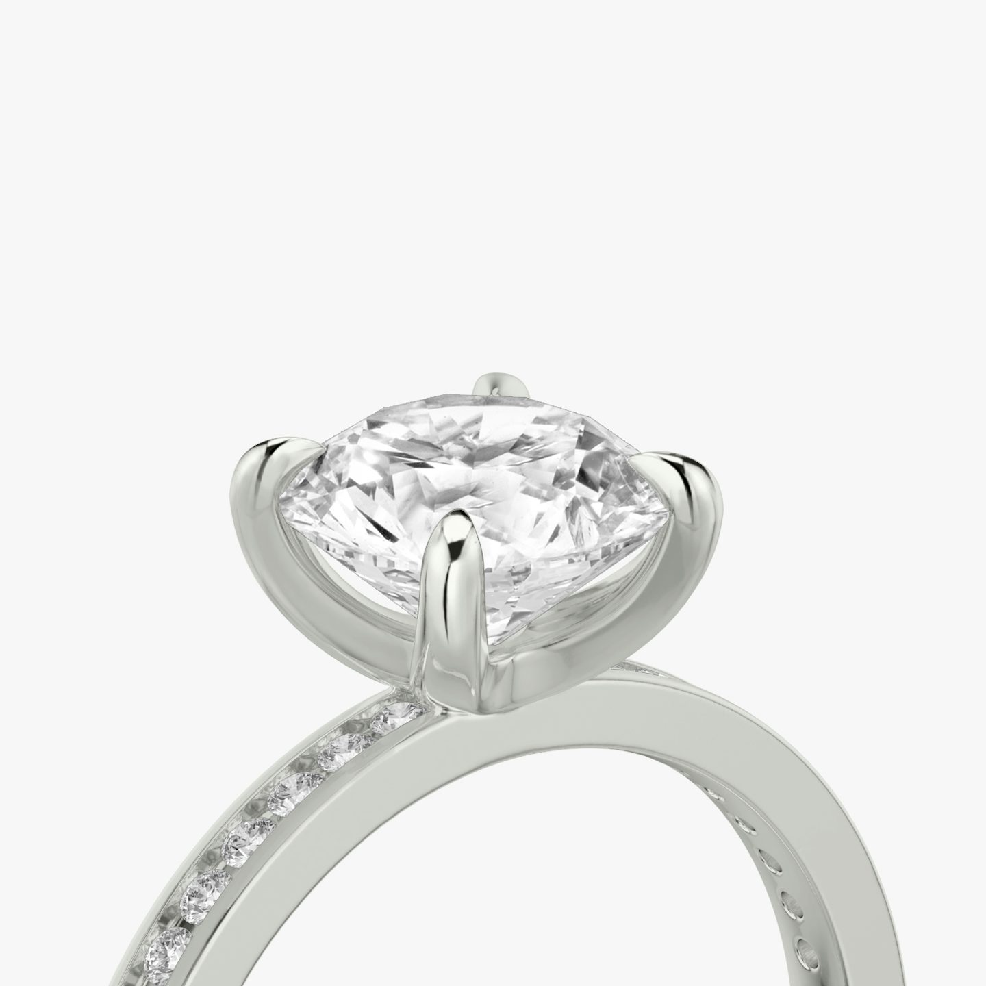 The Devotion | Round Brilliant | 18k | White Gold | bandAccent: Pavé | bandStoneShape: Round Brilliant | bandStoneStyle: original | caratWeight: 2.0ct | diamondOrientation: vertical