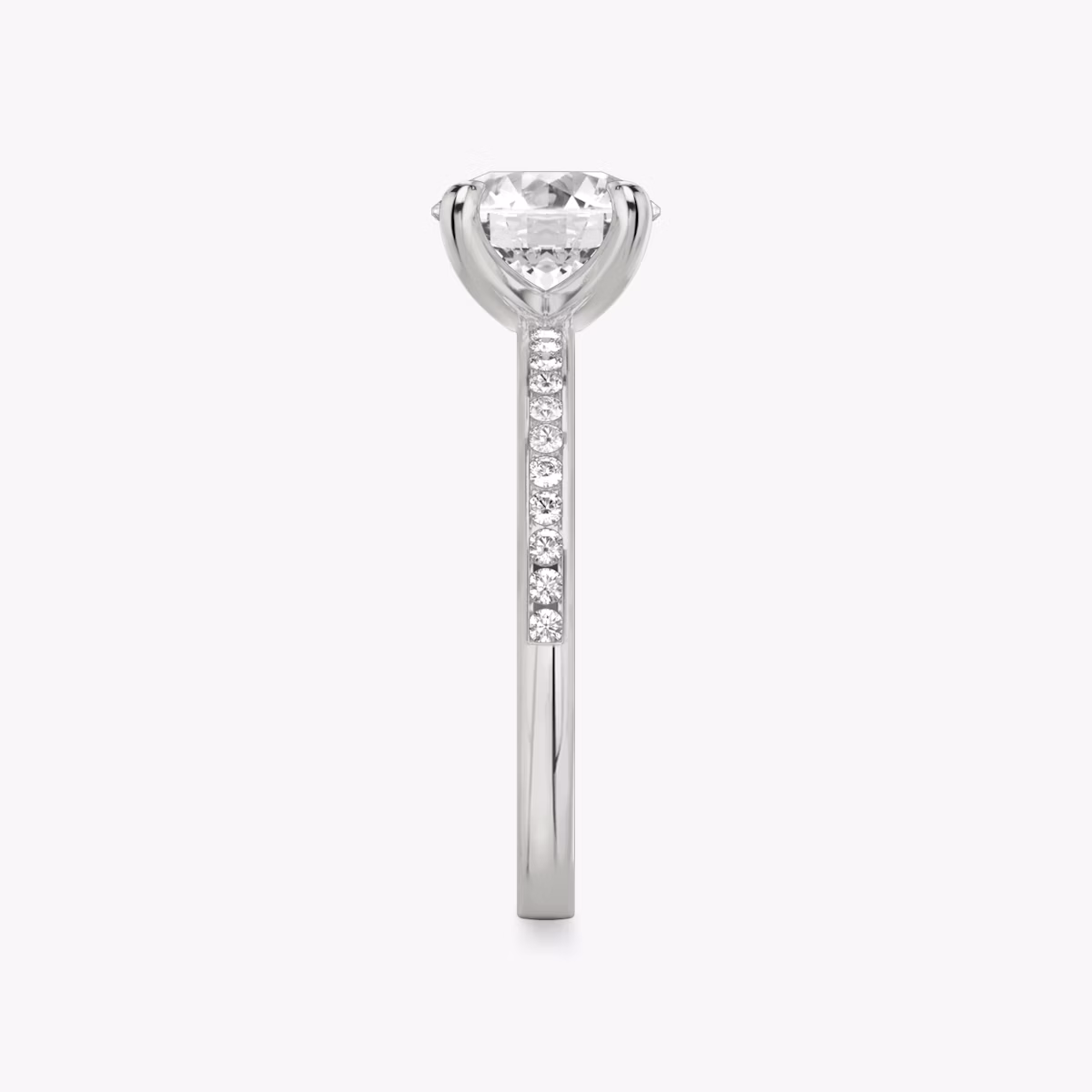 The Devotion | Round Brilliant | 18k | White Gold | bandAccent: Pavé | bandStoneShape: Round Brilliant | bandStoneStyle: original | caratWeight: 1.5ct | diamondOrientation: vertical