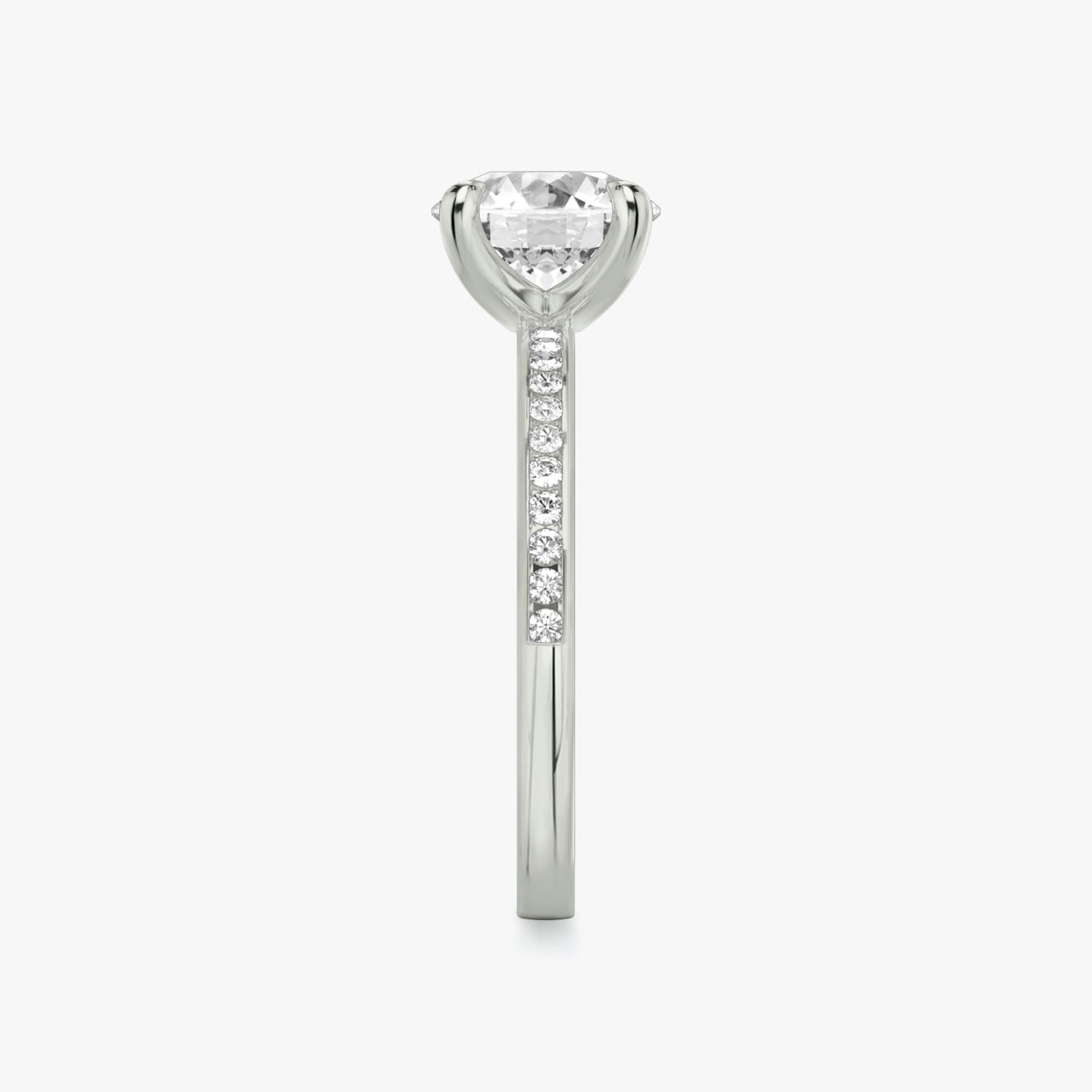 The Devotion | Round Brilliant | 18k | White Gold | bandAccent: Pavé | bandStoneShape: Round Brilliant | bandStoneStyle: original | caratWeight: 2.0ct | diamondOrientation: vertical