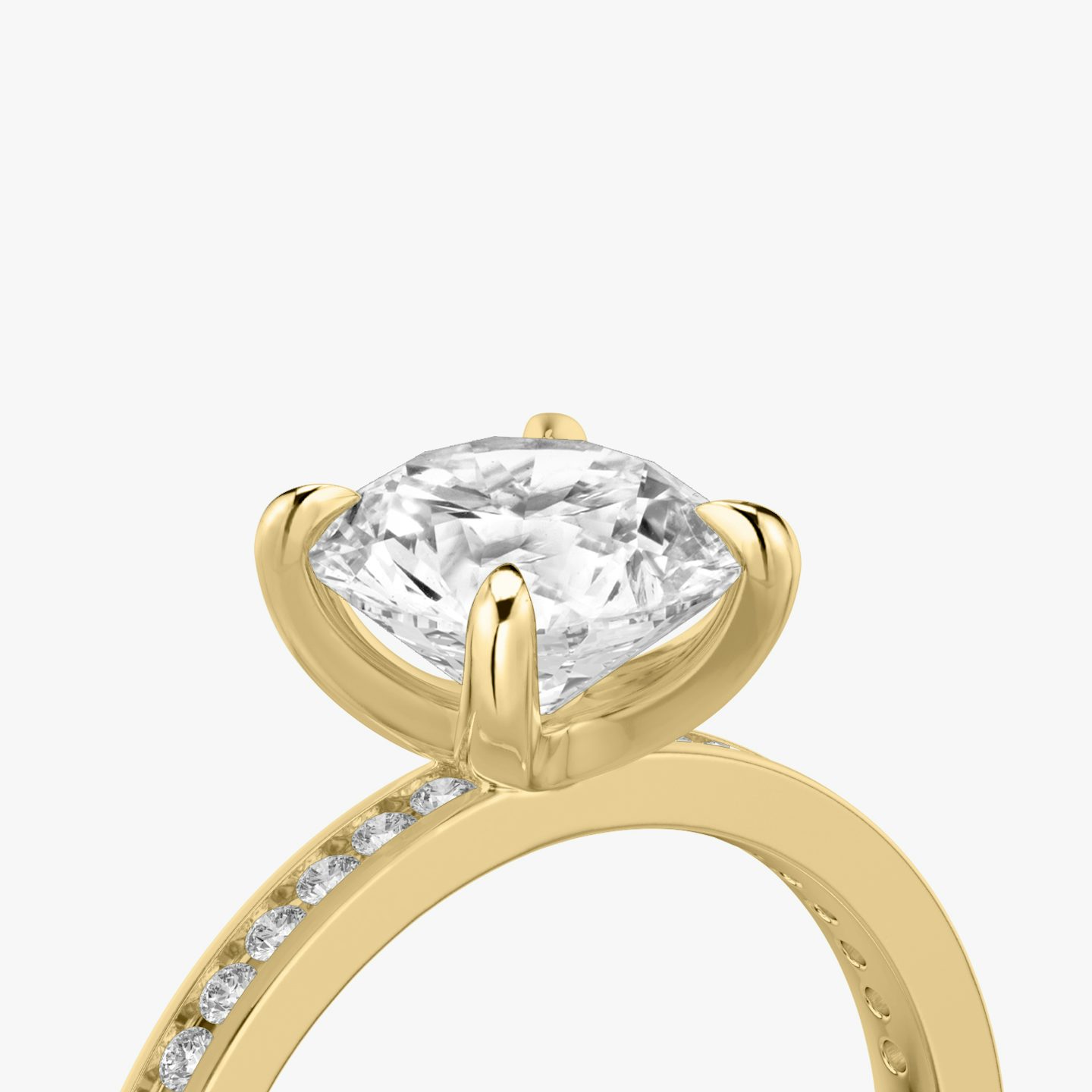 The Devotion | Round Brilliant | 18k | Yellow Gold | bandAccent: Pavé | bandStoneShape: Round Brilliant | bandStoneStyle: original | caratWeight: 1.0ct | diamondOrientation: vertical