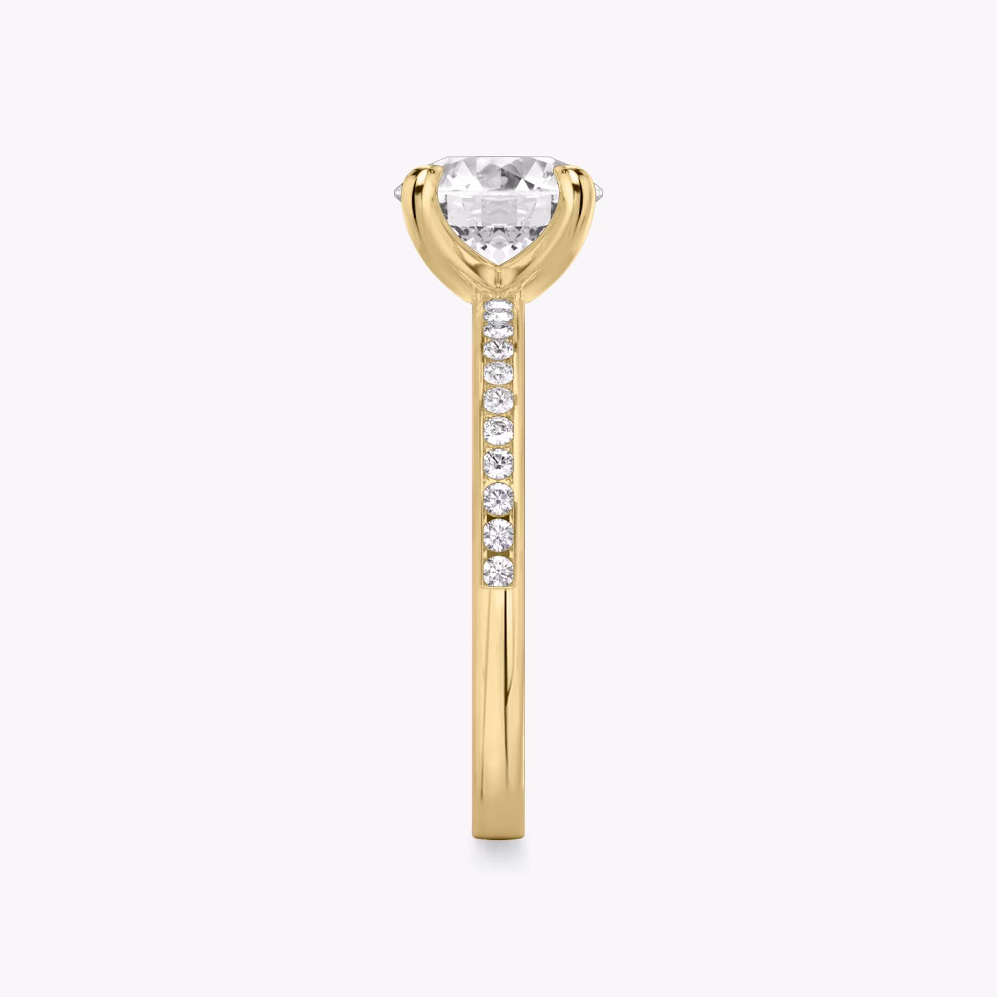 The Devotion | Round Brilliant | 18k | Yellow Gold | bandAccent: Pavé | bandStoneShape: Round Brilliant | bandStoneStyle: original | caratWeight: 1.5ct | diamondOrientation: vertical