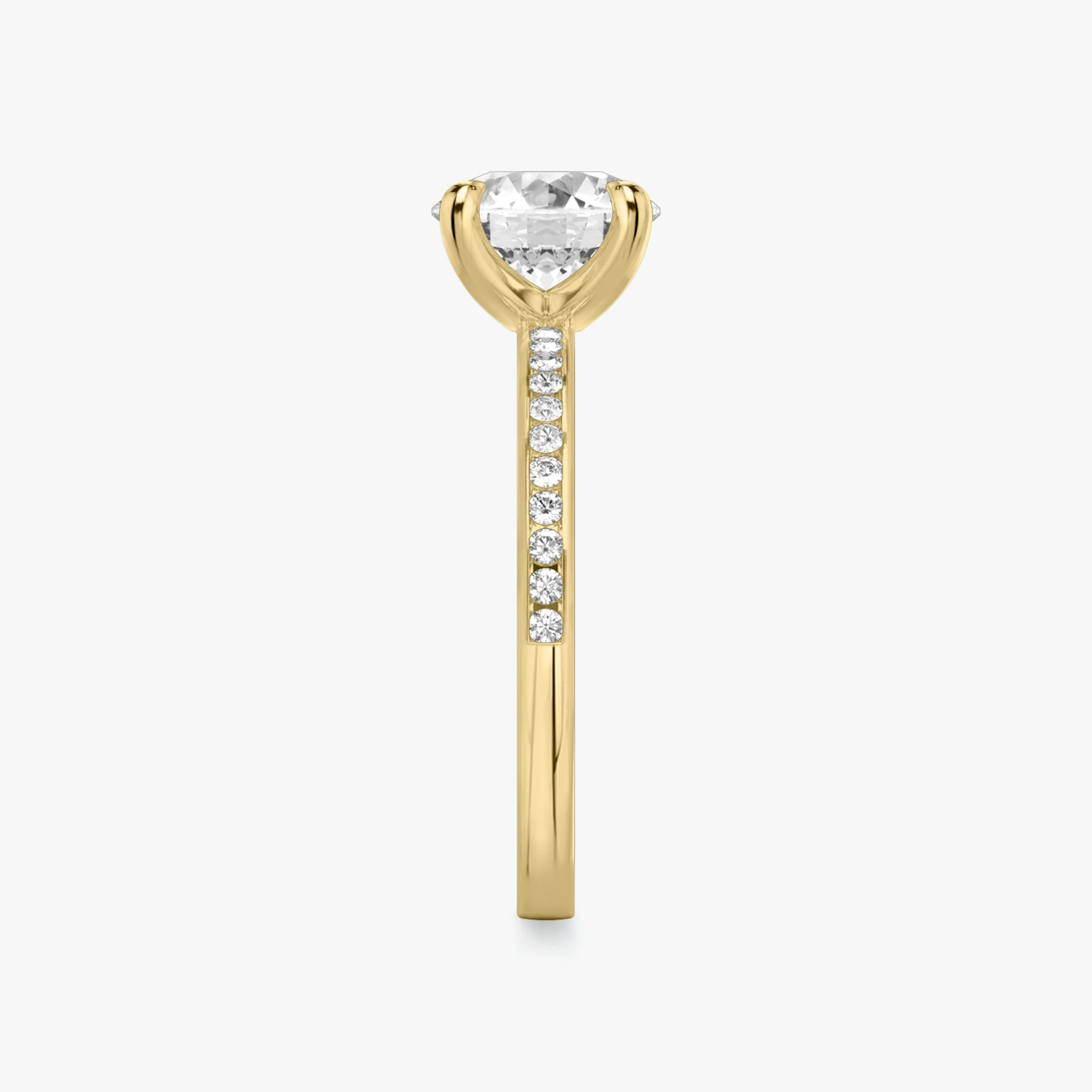 The Devotion | Round Brilliant | 18k | Yellow Gold | bandAccent: Pavé | bandStoneShape: Round Brilliant | bandStoneStyle: original | caratWeight: 1.5ct | diamondOrientation: vertical