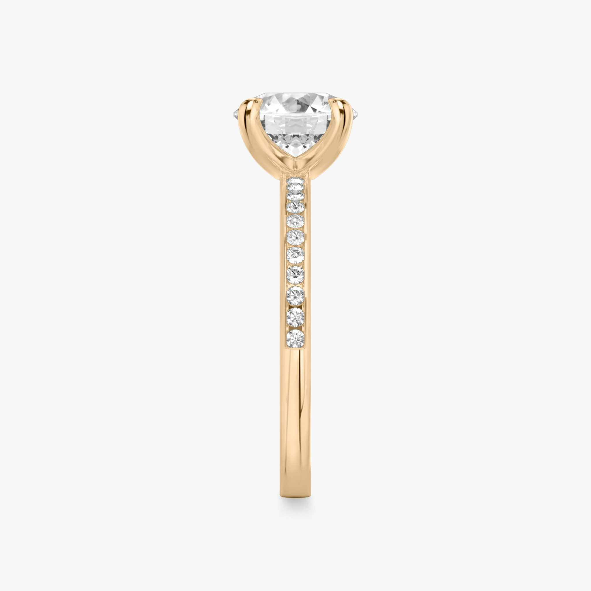 The Devotion | Round Brilliant | 14k | Rose Gold | bandAccent: Pavé | bandStoneShape: Round Brilliant | bandStoneStyle: original | caratWeight: other | diamondOrientation: vertical