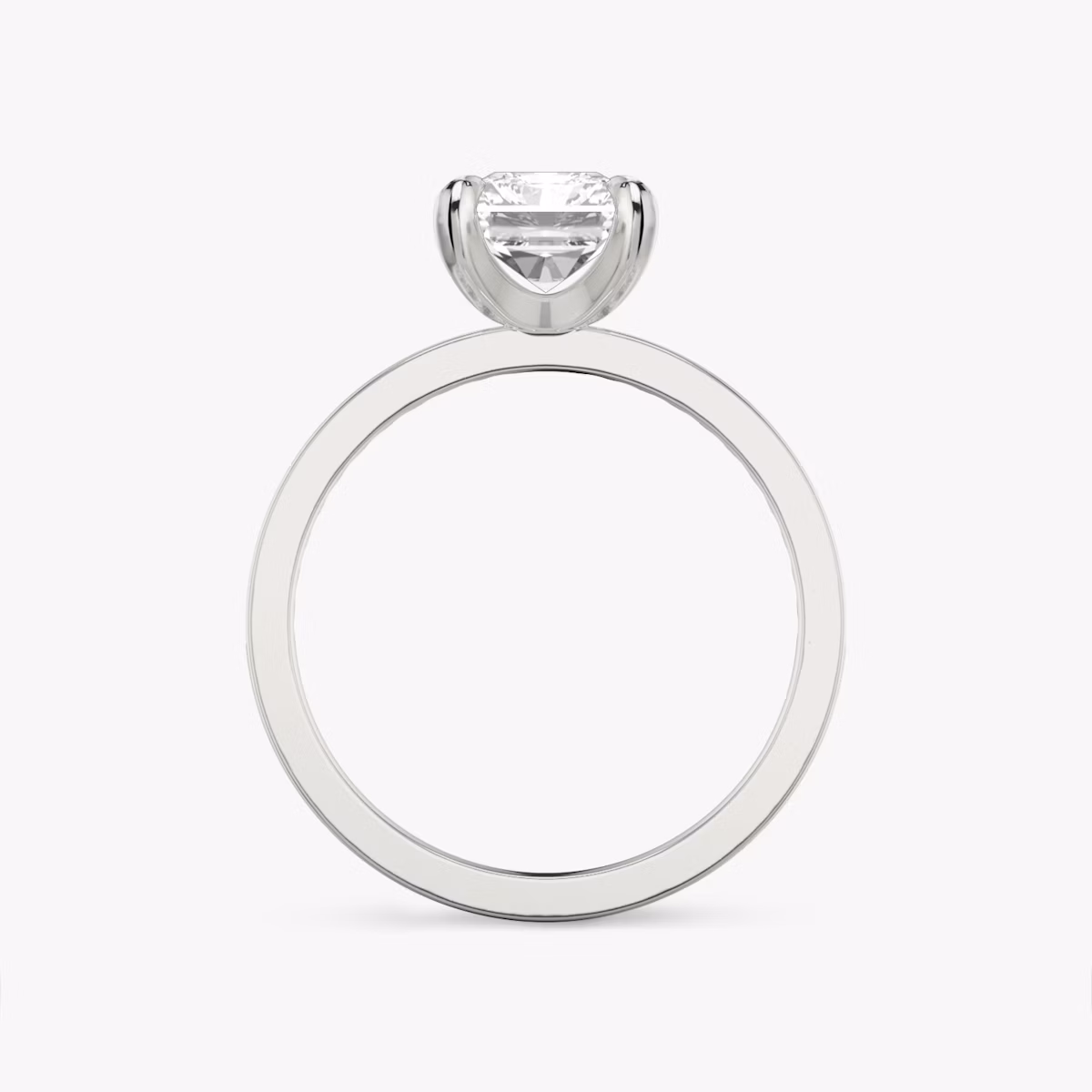 The Devotion | Radiant | Platinum | bandAccent: Pavé | bandStoneShape: Round Brilliant | bandStoneStyle: original | diamondOrientation: vertical | caratWeight: other
