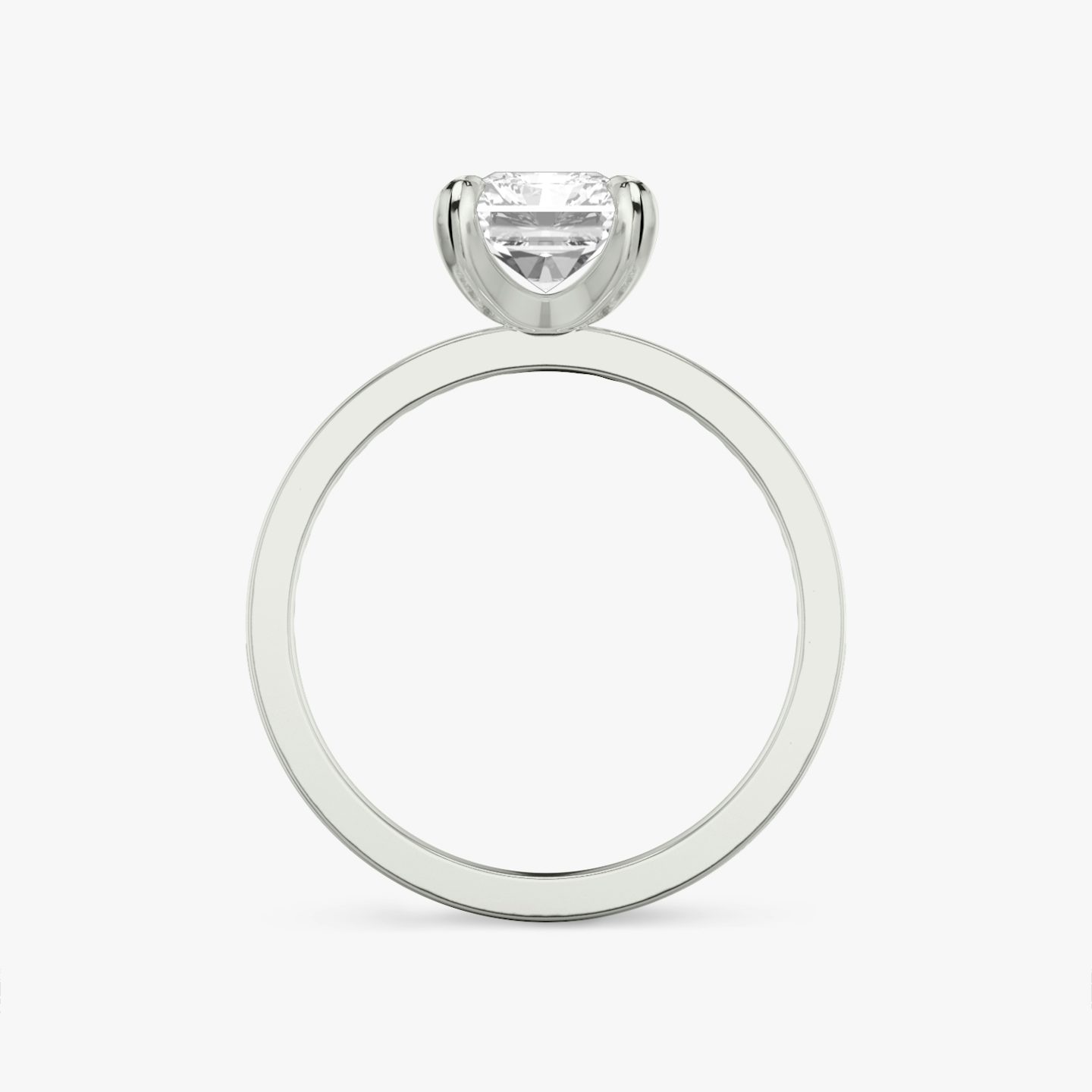 The Devotion | Radiant | 18k | White Gold | bandAccent: Pavé | bandStoneShape: Round Brilliant | bandStoneStyle: original | diamondOrientation: vertical | caratWeight: other