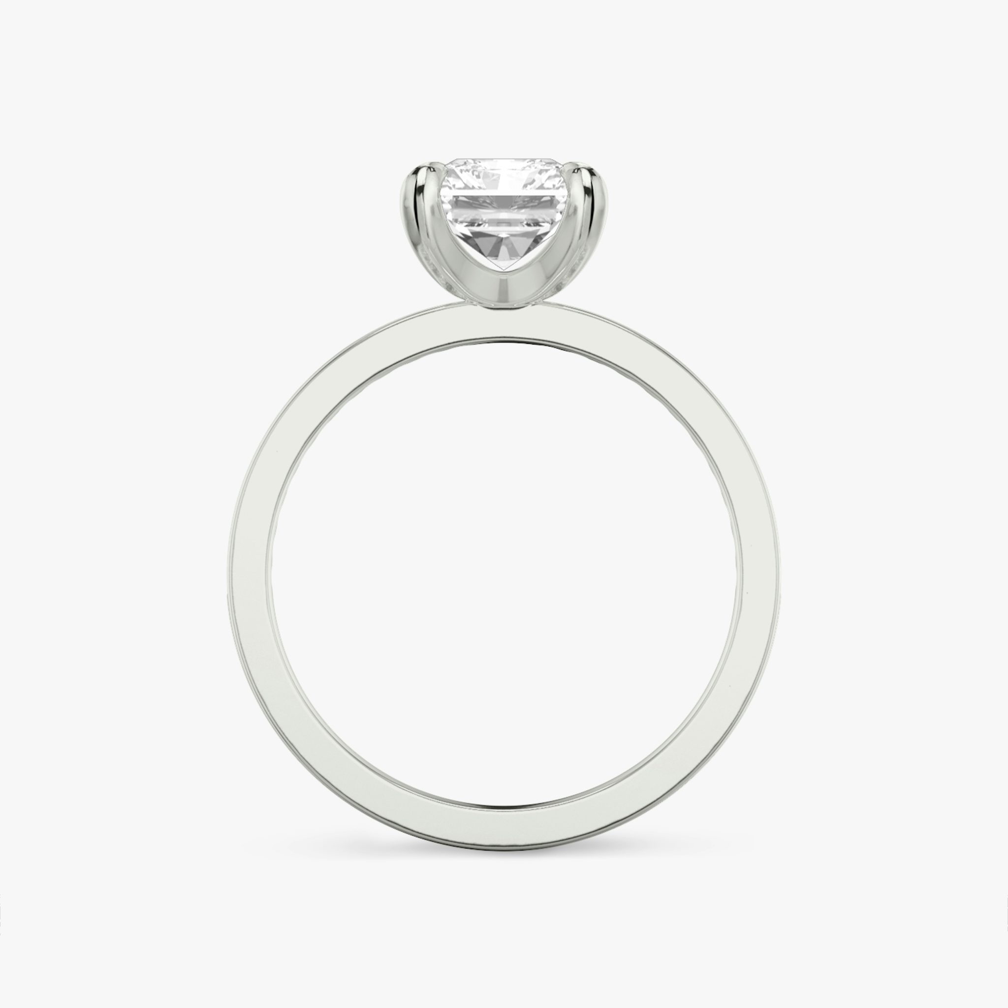 The Devotion | Radiant | 18k | White Gold | bandAccent: Pavé | bandStoneShape: Round Brilliant | bandStoneStyle: original | diamondOrientation: vertical | caratWeight: other