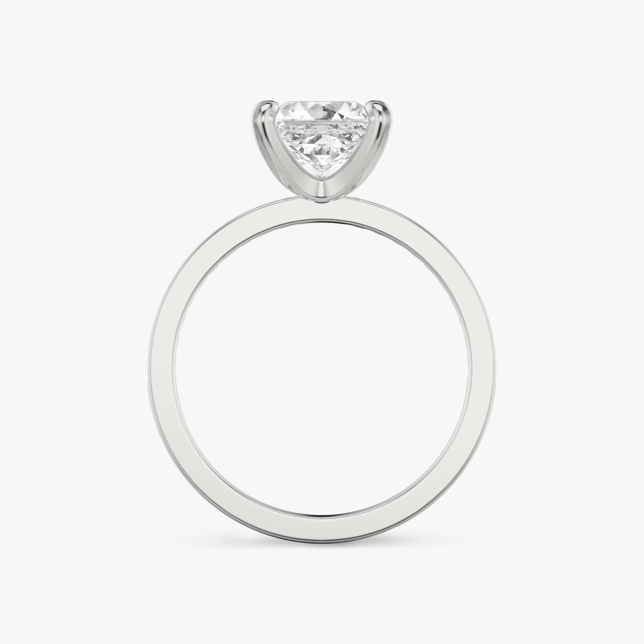 The Devotion | Princess | Platinum | bandAccent: Pavé | bandStoneShape: Round Brilliant | bandStoneStyle: original | diamondOrientation: vertical | caratWeight: other