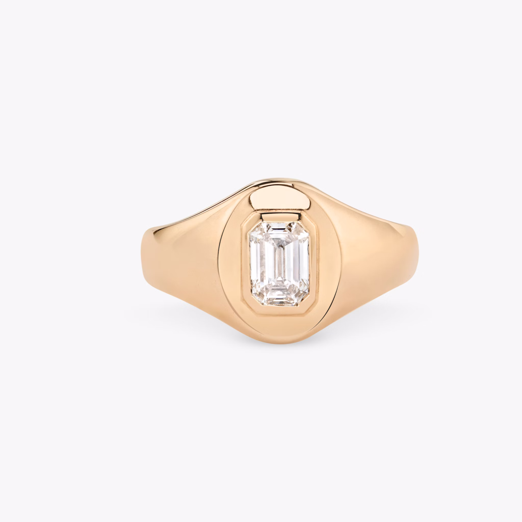 VRAI Signet Ring | Emerald | 14k | Rose Gold