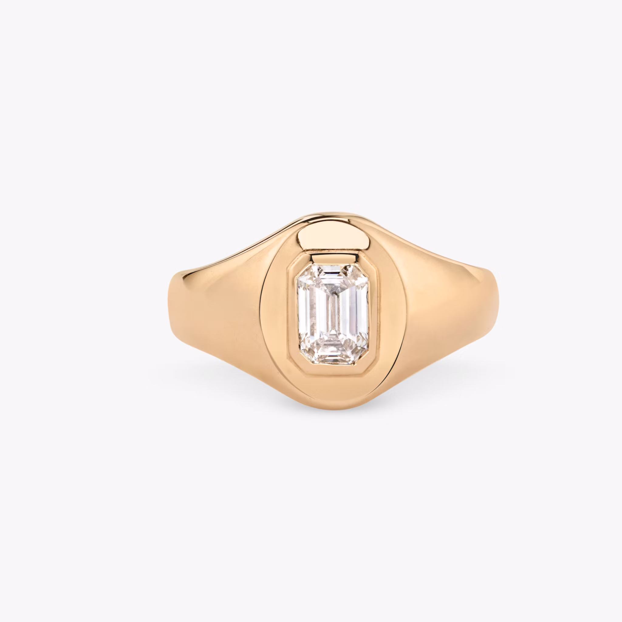 VRAI Signet Ring Emerald | Rose Gold
