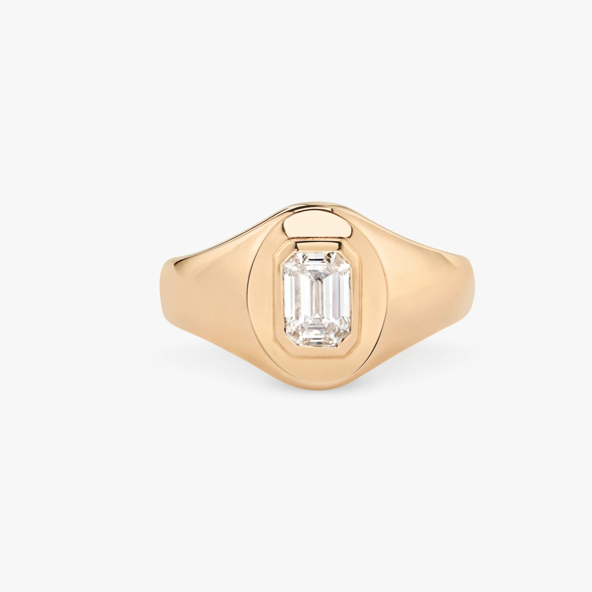 VRAI Signet Ring | Emerald | 14k | Rose Gold