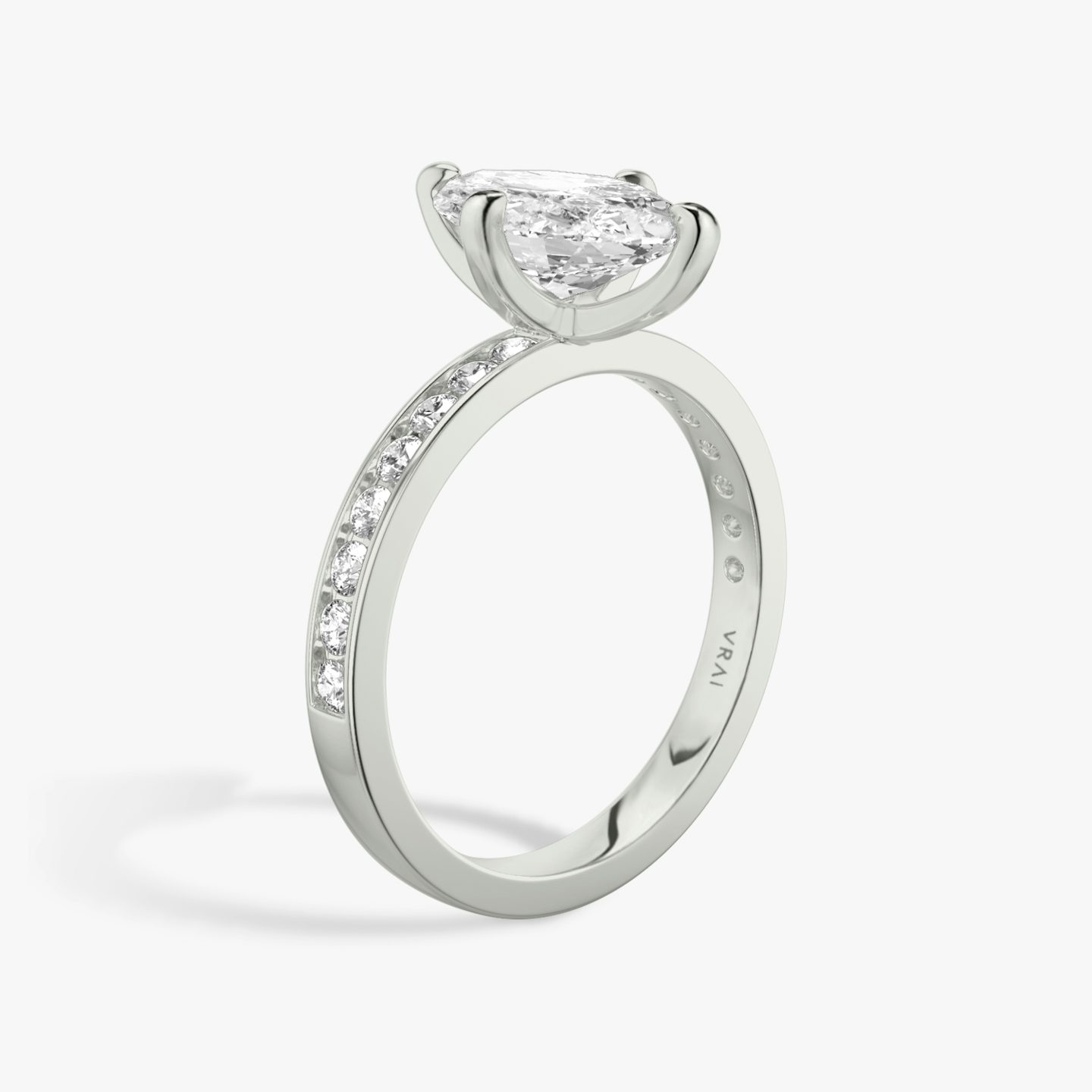 The Devotion | Marquise | 18k | White Gold | bandAccent: Pavé | bandStoneShape: Round Brilliant | bandStoneStyle: large | diamondOrientation: vertical | caratWeight: other