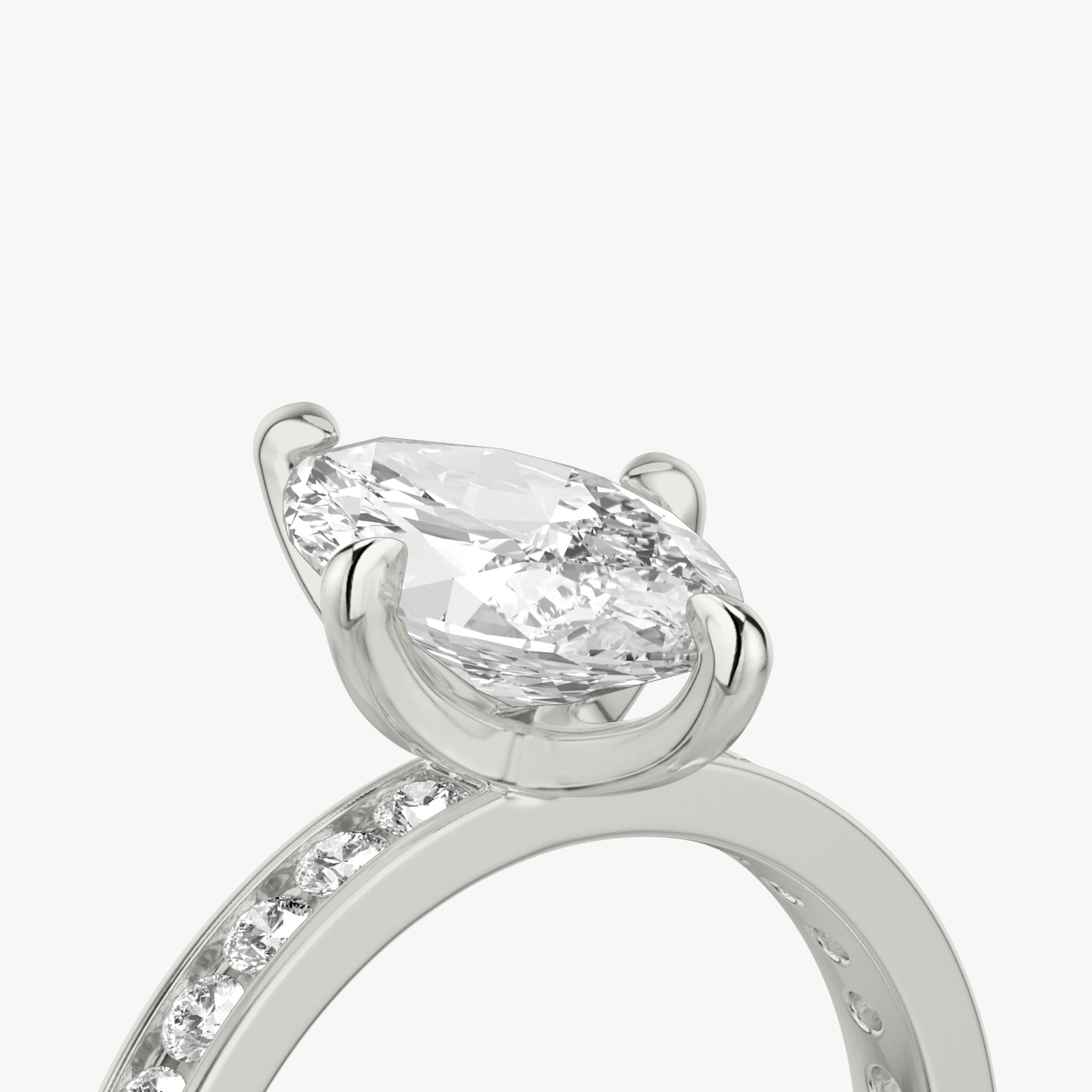 The Devotion | Marquise | 18k | White Gold | bandAccent: Pavé | bandStoneShape: Round Brilliant | bandStoneStyle: large | diamondOrientation: vertical | caratWeight: other