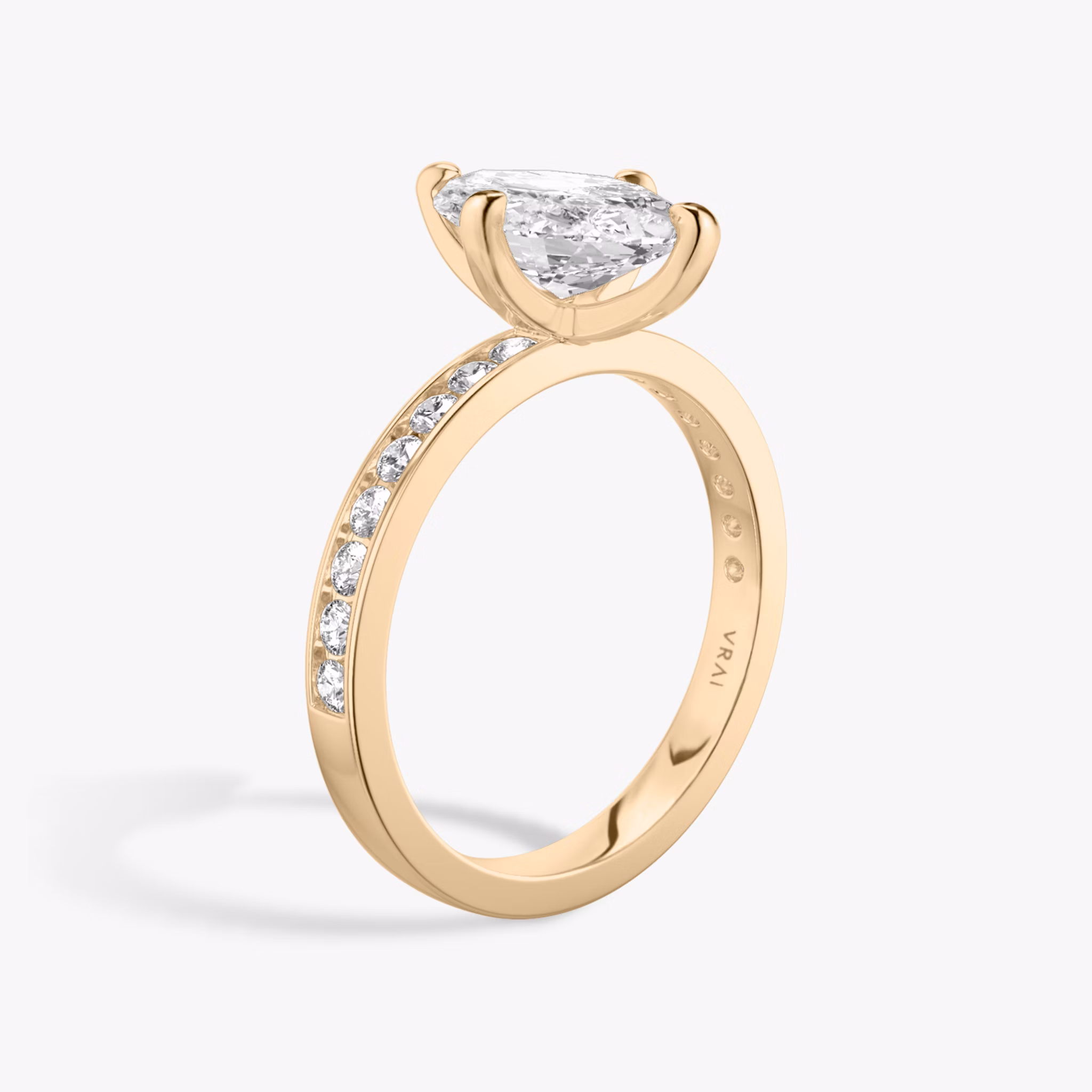 The Devotion | Marquise | 14k | Rose Gold | bandAccent: Pavé | bandStoneShape: Round Brilliant | bandStoneStyle: large | diamondOrientation: vertical | caratWeight: other
