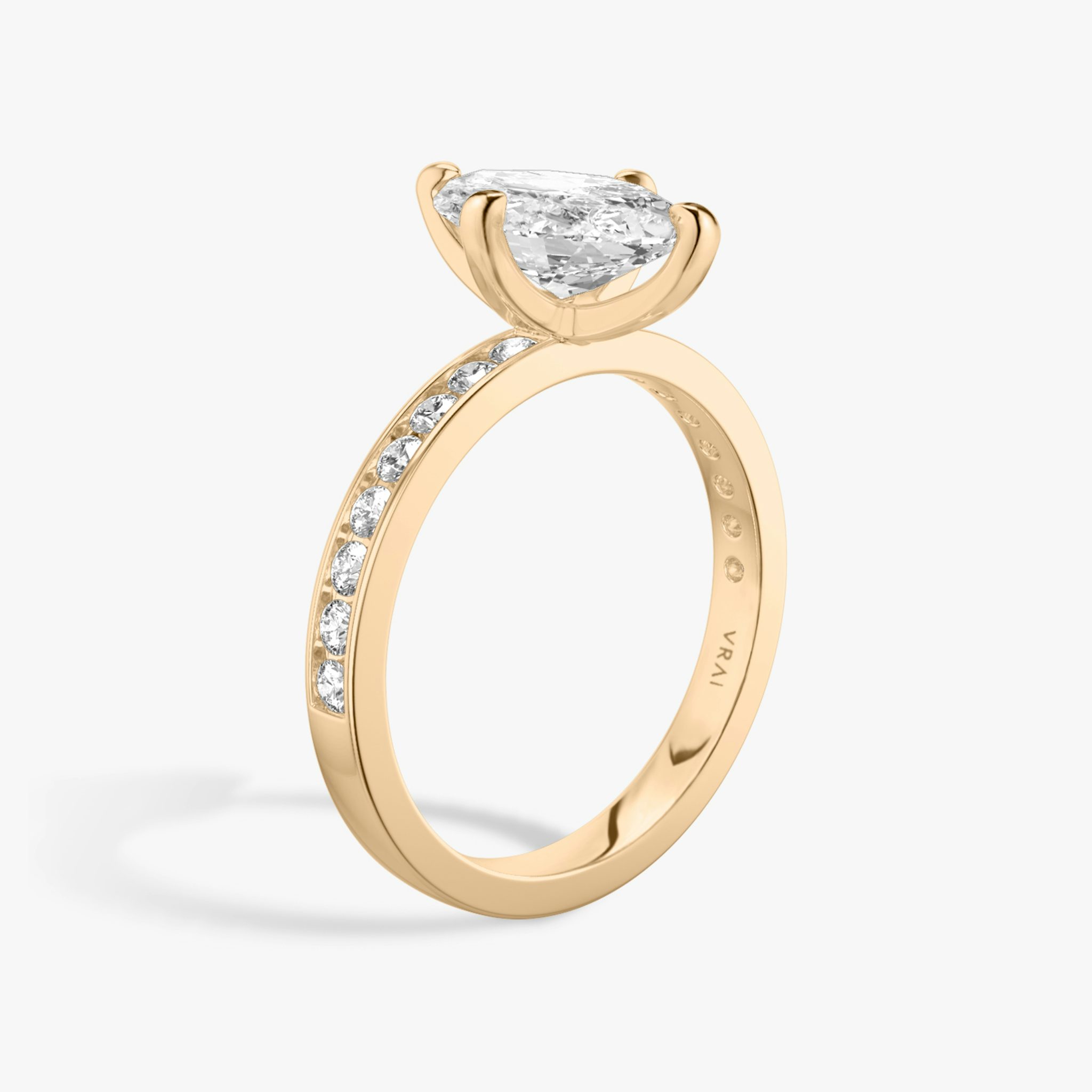The Devotion | Marquise | 14k | Rose Gold | bandAccent: Pavé | bandStoneShape: Round Brilliant | bandStoneStyle: large | diamondOrientation: vertical | caratWeight: other