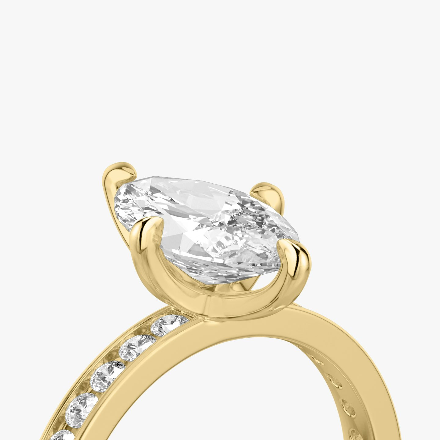 The Devotion | Marquise | 18k | Yellow Gold | bandAccent: Pavé | bandStoneShape: Round Brilliant | bandStoneStyle: large | diamondOrientation: vertical | caratWeight: other
