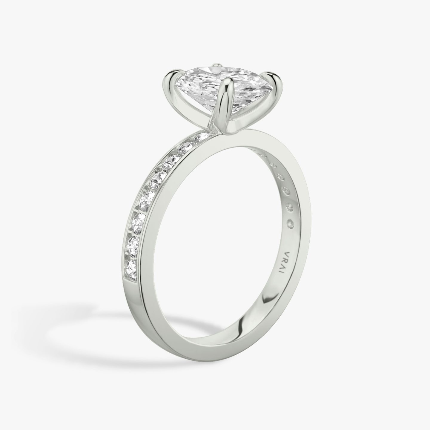 The Devotion | Oval | Platinum | bandAccent: Pavé | bandStoneShape: Round Brilliant | bandStoneStyle: large | diamondOrientation: vertical | caratWeight: other