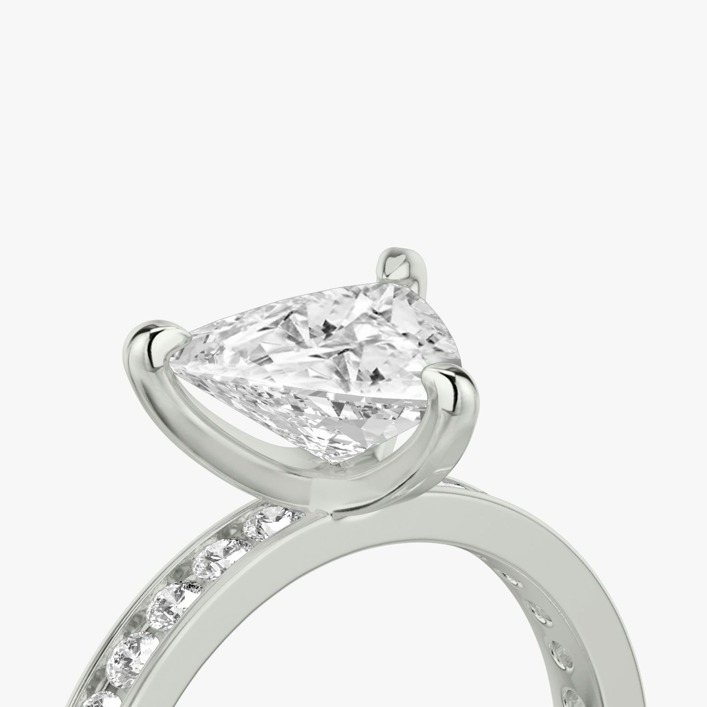 The Devotion | Trillion | Platinum | bandAccent: Pavé | bandStoneShape: Round Brilliant | bandStoneStyle: large | diamondOrientation: vertical | caratWeight: other