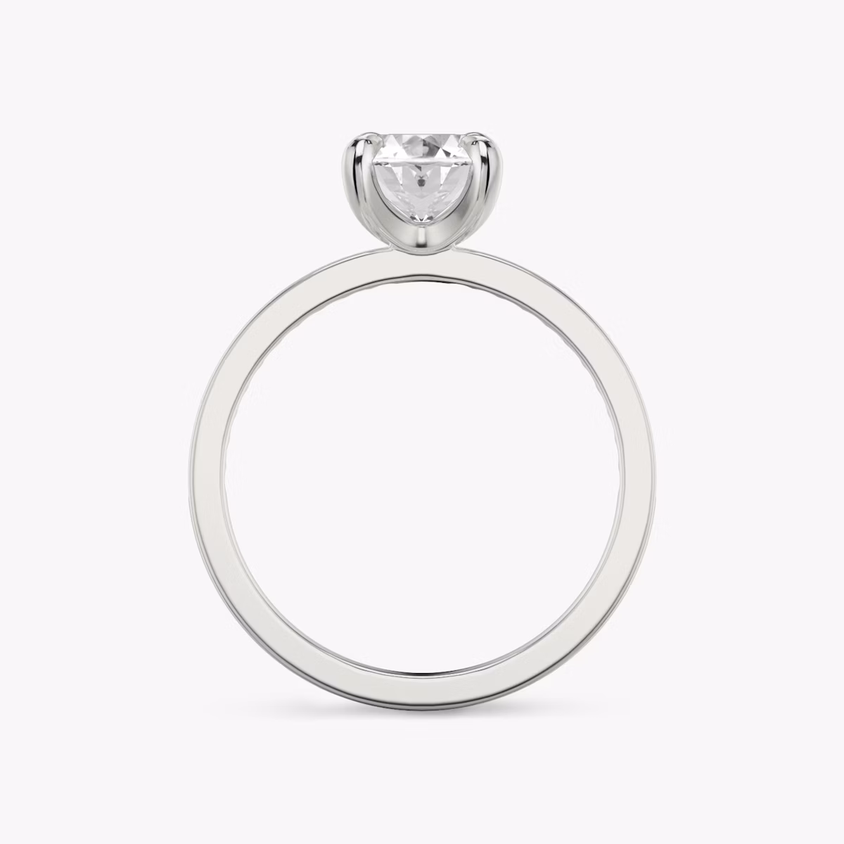 The Devotion | Oval | 18k | White Gold | bandAccent: Pavé | bandStoneShape: Round Brilliant | bandStoneStyle: original | diamondOrientation: vertical | caratWeight: other