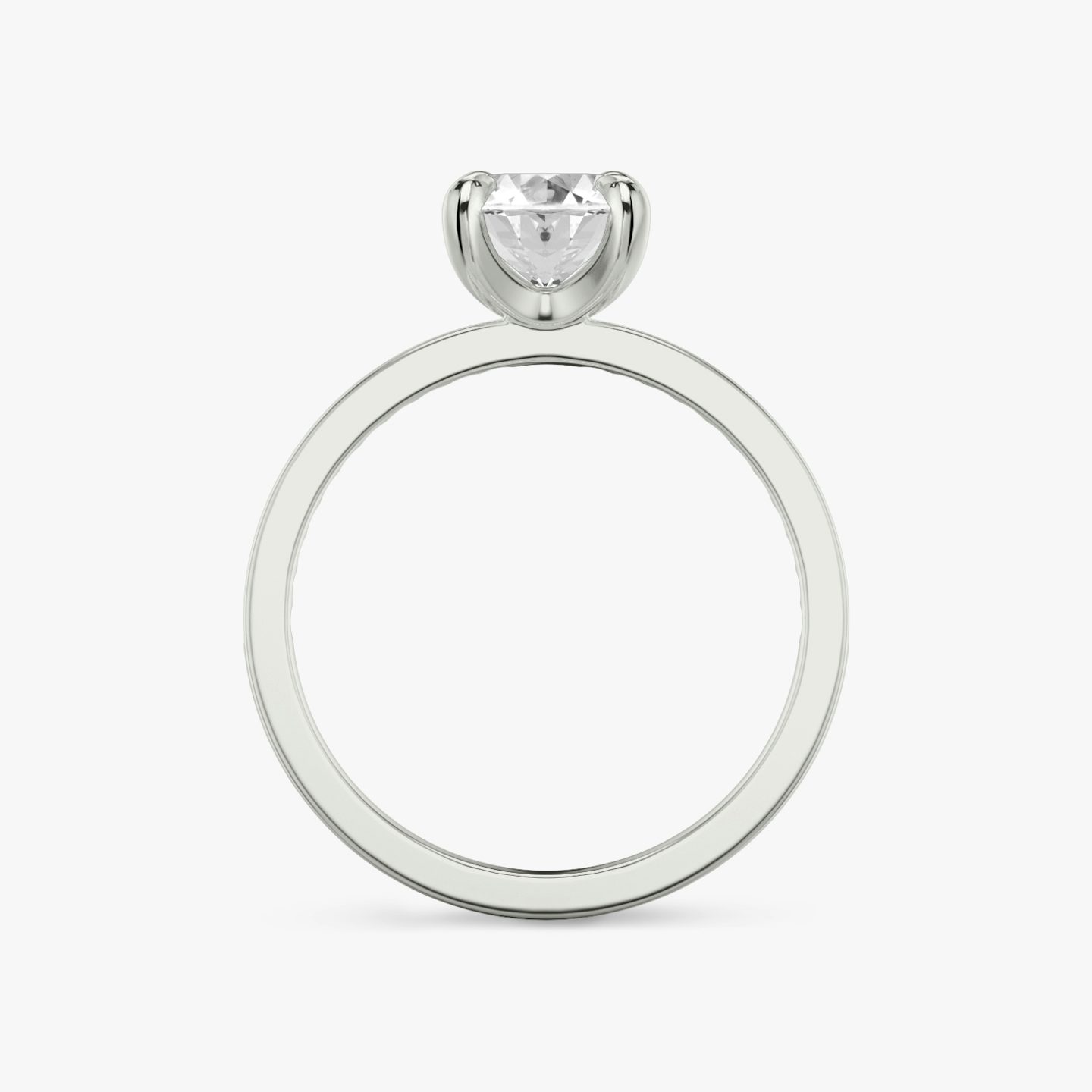 The Devotion | Oval | 18k | White Gold | bandAccent: Pavé | bandStoneShape: Round Brilliant | bandStoneStyle: original | diamondOrientation: vertical | caratWeight: other