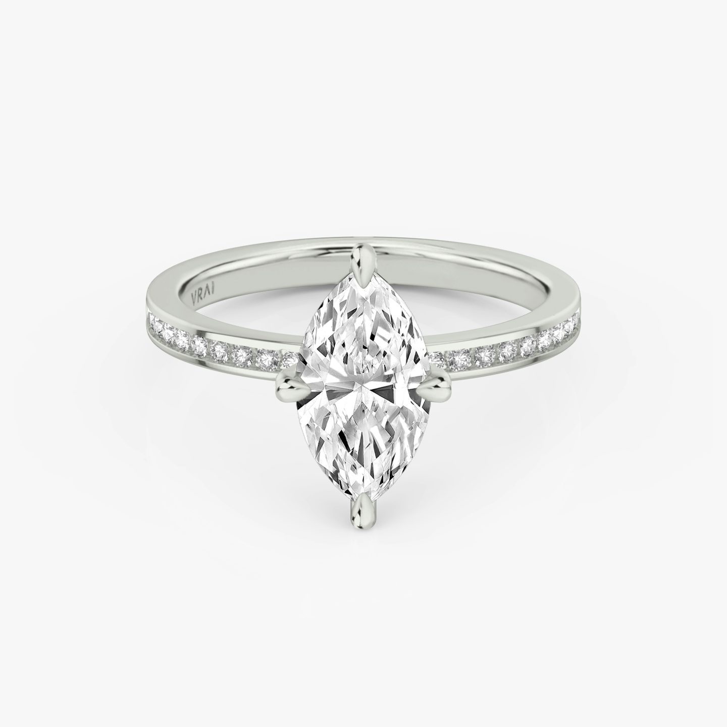The Devotion | Marquise | Platinum | bandAccent: Pavé | bandStoneShape: Round Brilliant | bandStoneStyle: original | diamondOrientation: vertical | caratWeight: other
