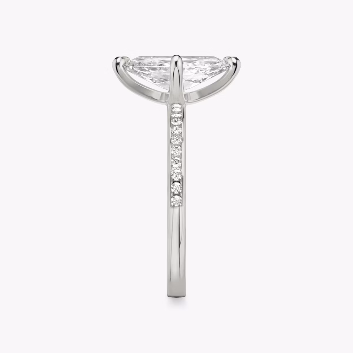 The Devotion | Marquise | 18k | White Gold | bandAccent: Pavé | bandStoneShape: Round Brilliant | bandStoneStyle: original | diamondOrientation: vertical | caratWeight: other