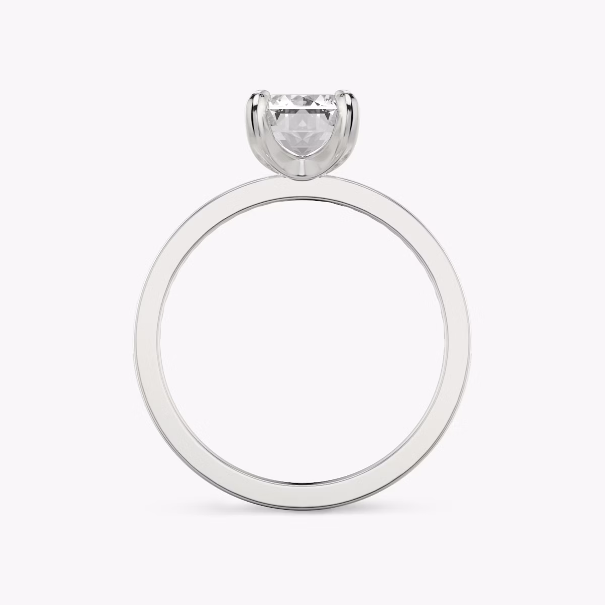 The Devotion | Emerald | 18k | White Gold | bandAccent: Pavé | bandStoneShape: Round Brilliant | bandStoneStyle: original | diamondOrientation: vertical | caratWeight: other