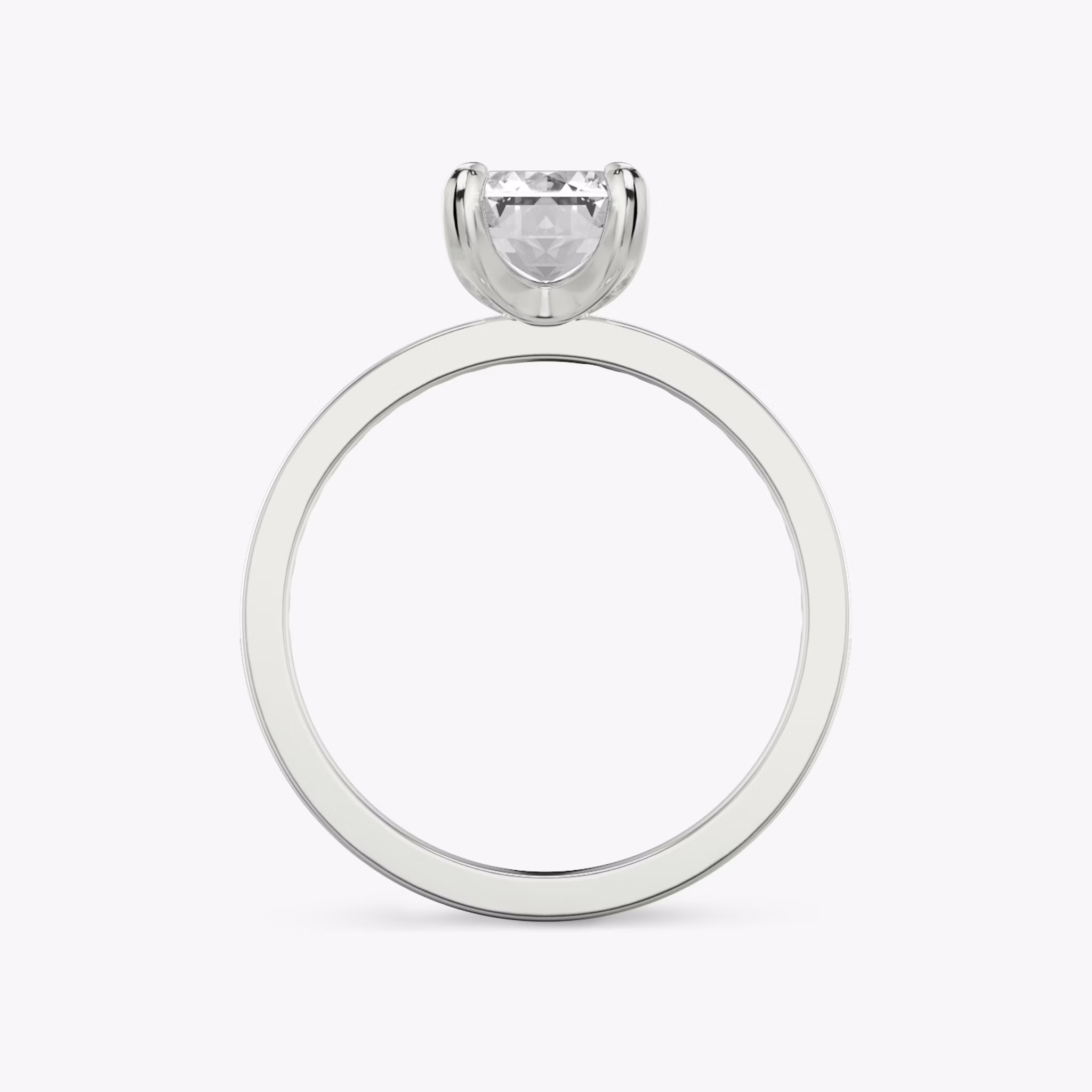 The Devotion | Emerald | Platinum | bandAccent: Pavé | bandStoneShape: Round Brilliant | bandStoneStyle: original | diamondOrientation: vertical | caratWeight: other