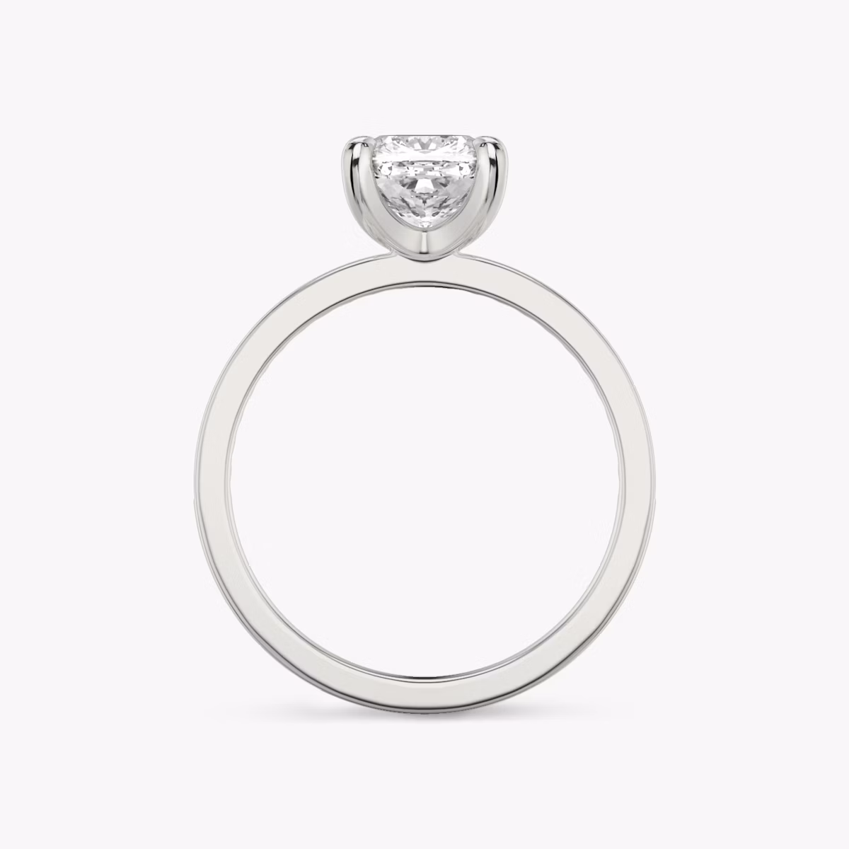 The Devotion | Cushion | 18k | White Gold | bandAccent: Pavé | bandStoneShape: Round Brilliant | bandStoneStyle: original | diamondOrientation: vertical | caratWeight: other