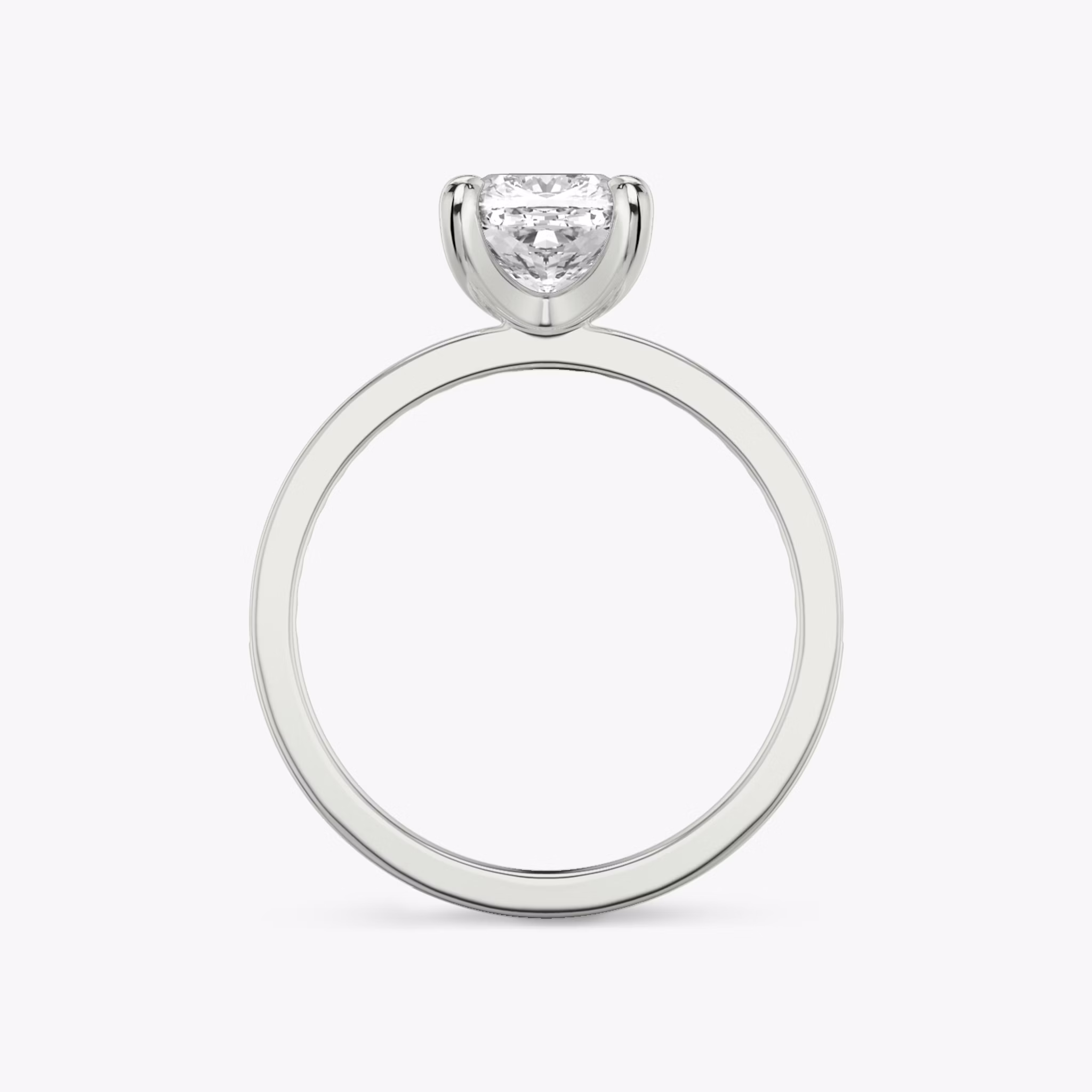 The Devotion | Cushion | 18k | White Gold | bandAccent: Pavé | bandStoneShape: Round Brilliant | bandStoneStyle: original | diamondOrientation: vertical | caratWeight: other