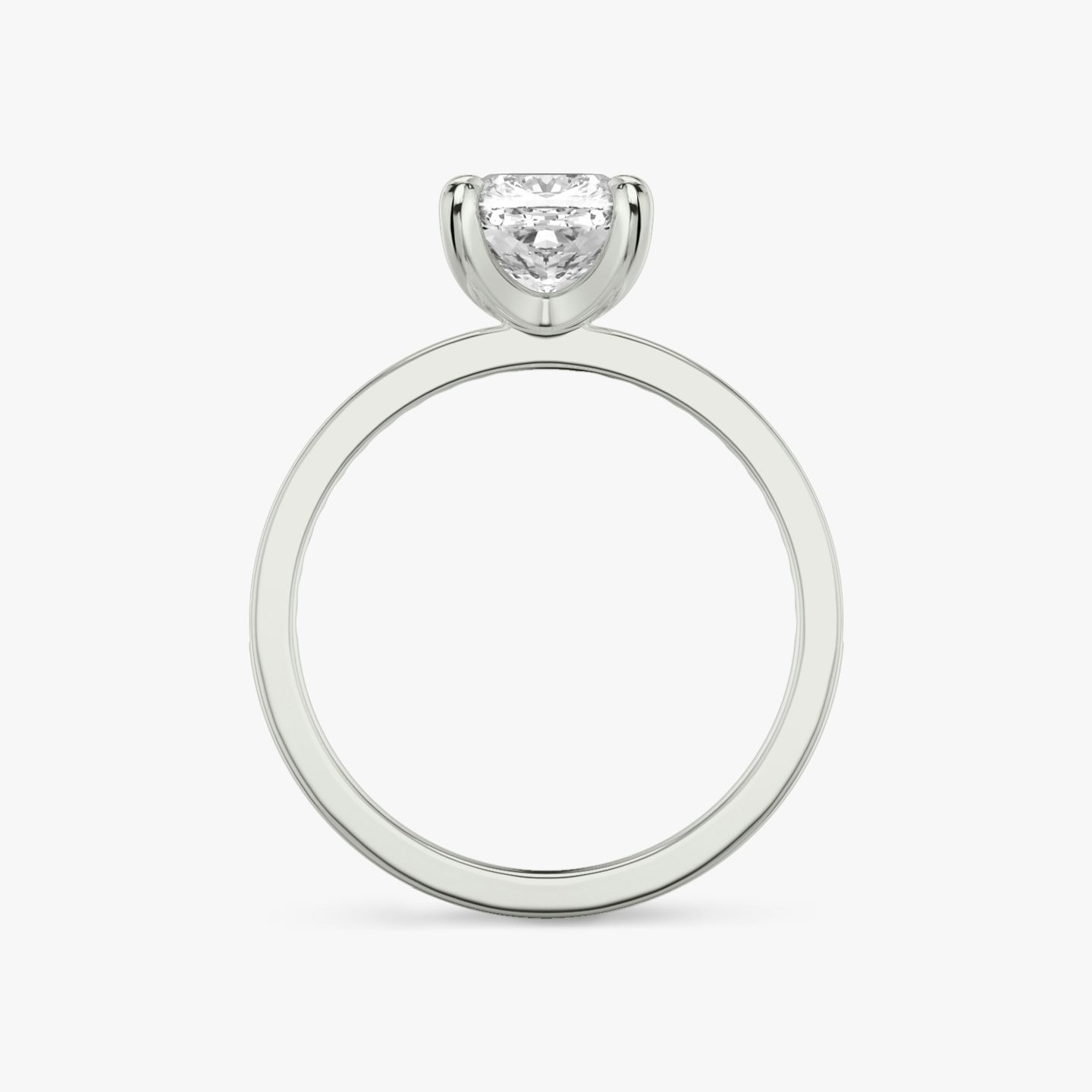 The Devotion | Cushion | 18k | White Gold | bandAccent: Pavé | bandStoneShape: Round Brilliant | bandStoneStyle: original | diamondOrientation: vertical | caratWeight: other