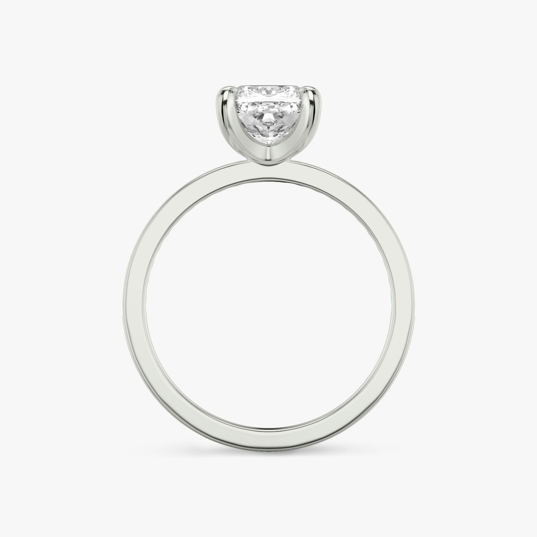 The Devotion | Cushion | 18k | White Gold | bandAccent: Pavé | bandStoneShape: Round Brilliant | bandStoneStyle: original | diamondOrientation: vertical | caratWeight: other
