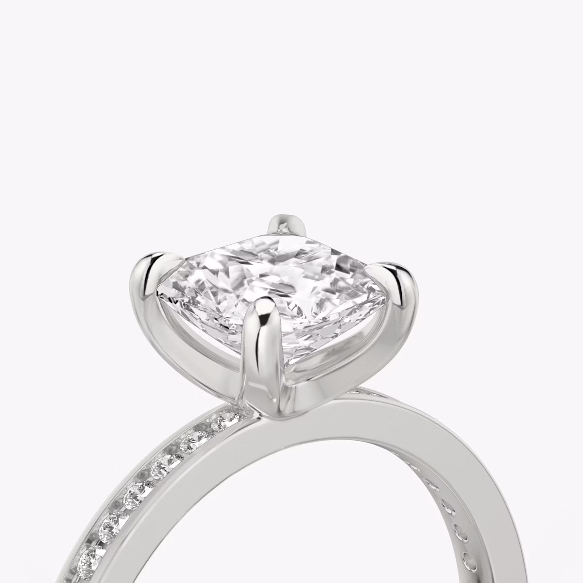 The Devotion | Asscher | Platinum | bandAccent: Pavé | bandStoneShape: Round Brilliant | bandStoneStyle: original | diamondOrientation: vertical | caratWeight: other