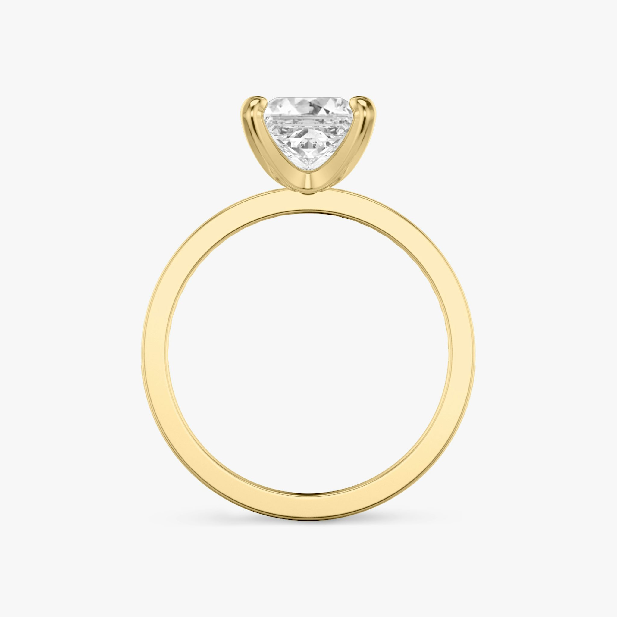 The Devotion | Princess | 18k | Yellow Gold | bandAccent: Pavé | bandStoneShape: Round Brilliant | bandStoneStyle: original | diamondOrientation: vertical | caratWeight: other
