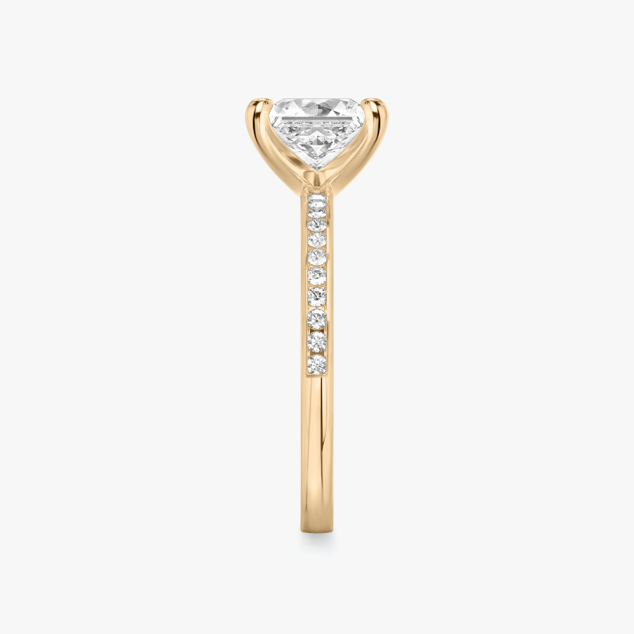 The Devotion | princess | 14k | rose-gold | bandAccent: pave | bandStoneShape: round-brilliant | bandStoneStyle: original | diamondOrientation: vertical | caratWeight: other