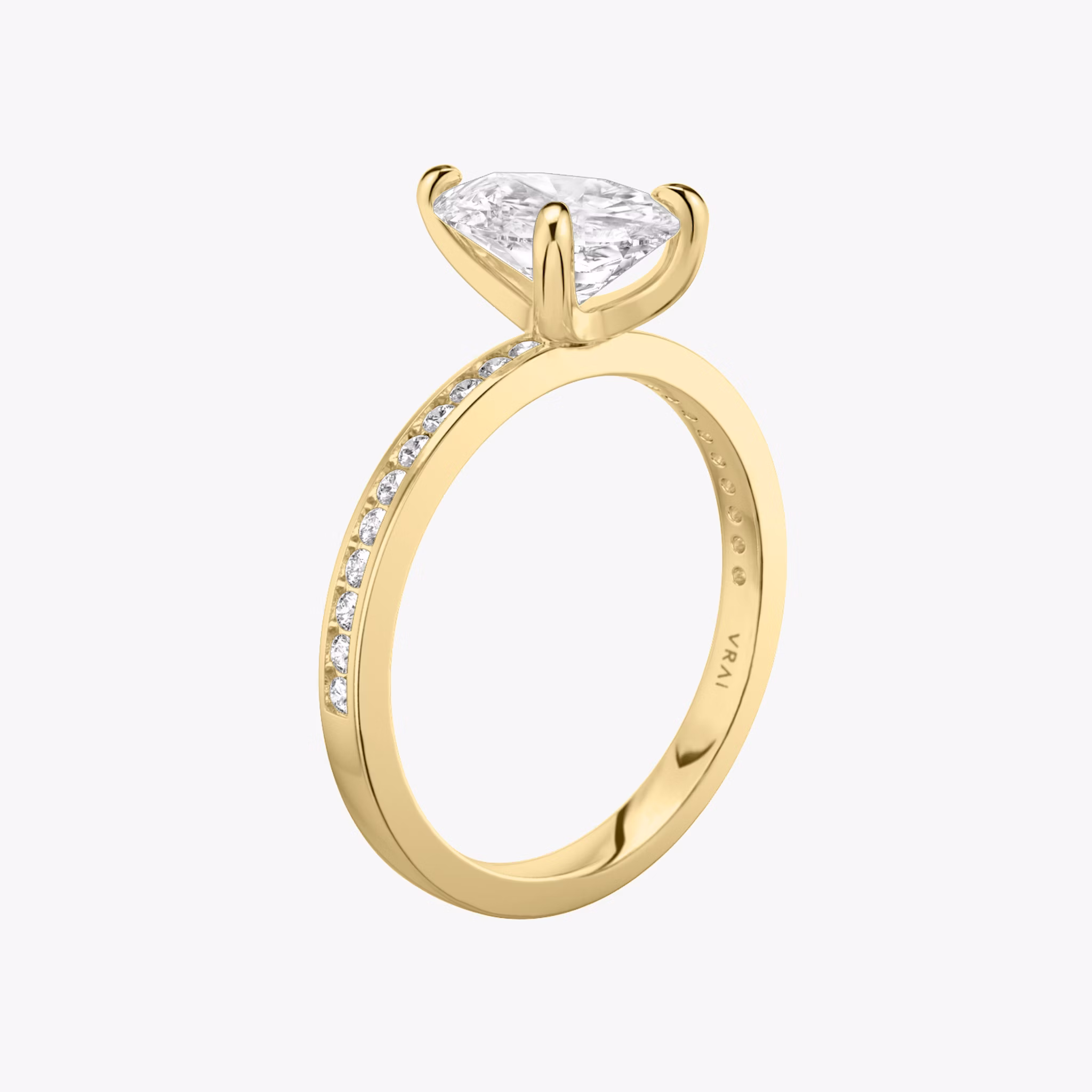 The Devotion | Pear | 18k | Yellow Gold | bandAccent: Pavé | bandStoneShape: Round Brilliant | bandStoneStyle: original | diamondOrientation: vertical | caratWeight: other