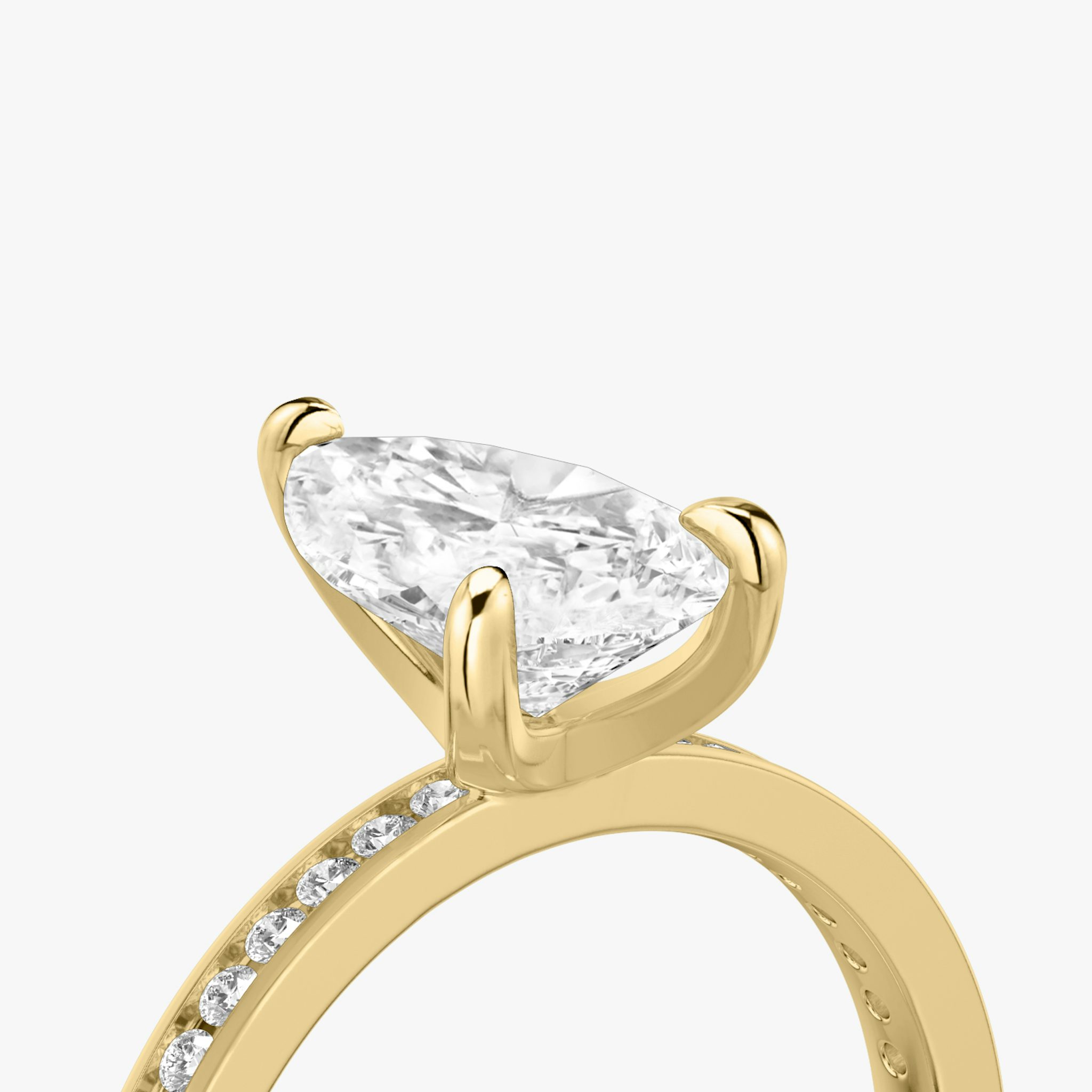 The Devotion | Pear | 18k | Yellow Gold | bandAccent: Pavé | bandStoneShape: Round Brilliant | bandStoneStyle: original | diamondOrientation: vertical | caratWeight: other