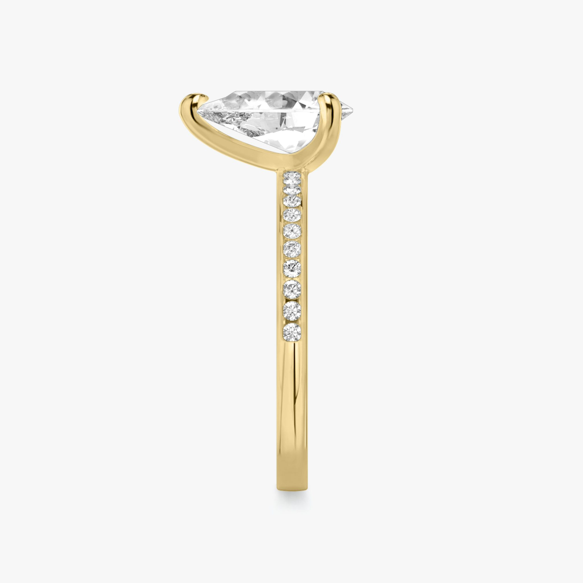 The Devotion | Pear | 18k | Yellow Gold | bandAccent: Pavé | bandStoneShape: Round Brilliant | bandStoneStyle: original | diamondOrientation: vertical | caratWeight: other
