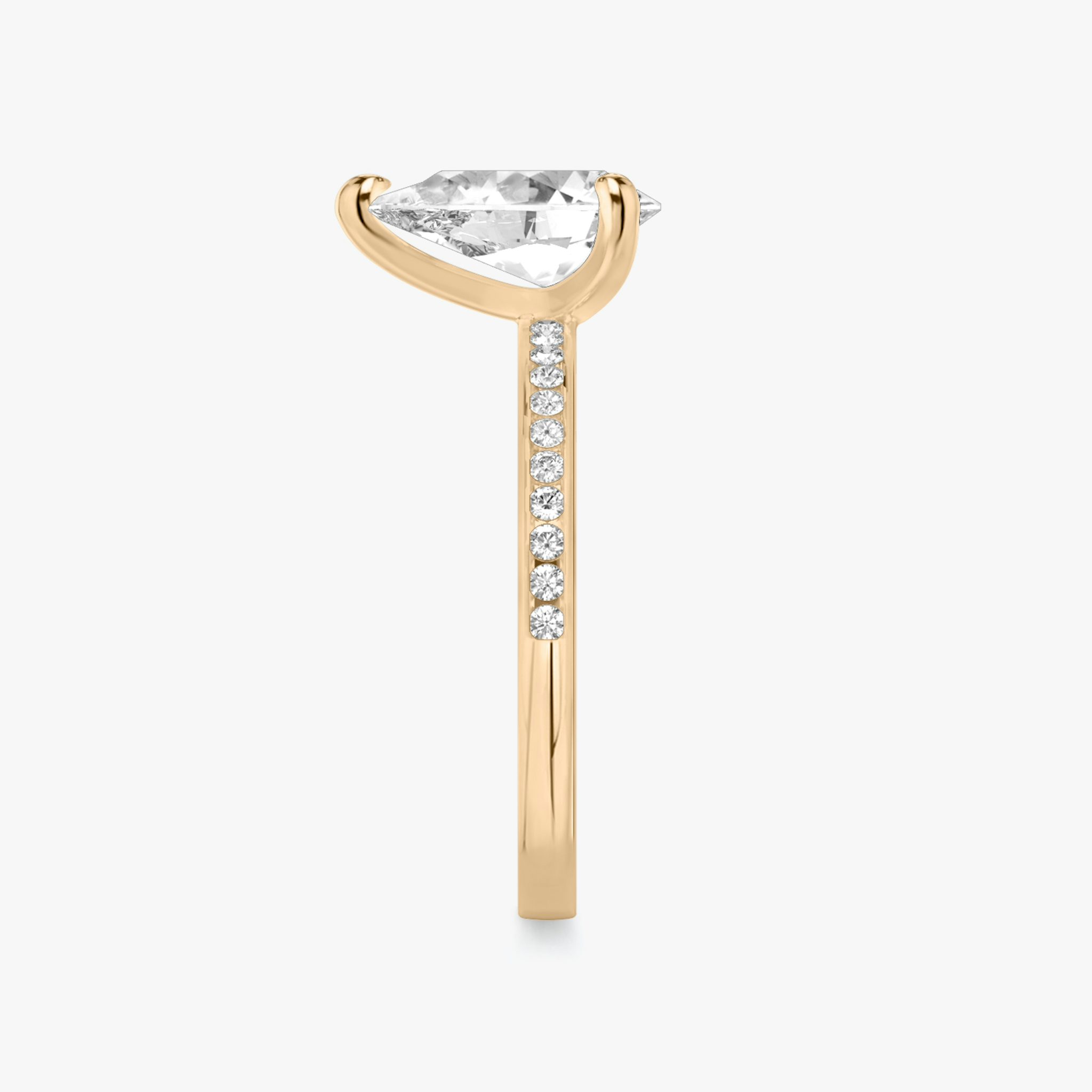 The Devotion | Pear | 14k | Rose Gold | bandAccent: Pavé | bandStoneShape: Round Brilliant | bandStoneStyle: original | diamondOrientation: vertical | caratWeight: other